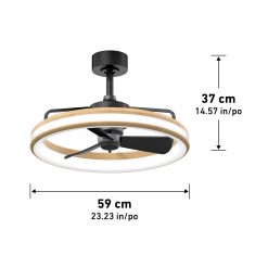 Alternative view of Artika Lugano 23 in. (59 cm) LED modern fandelier ceiling fan with light - includes remote