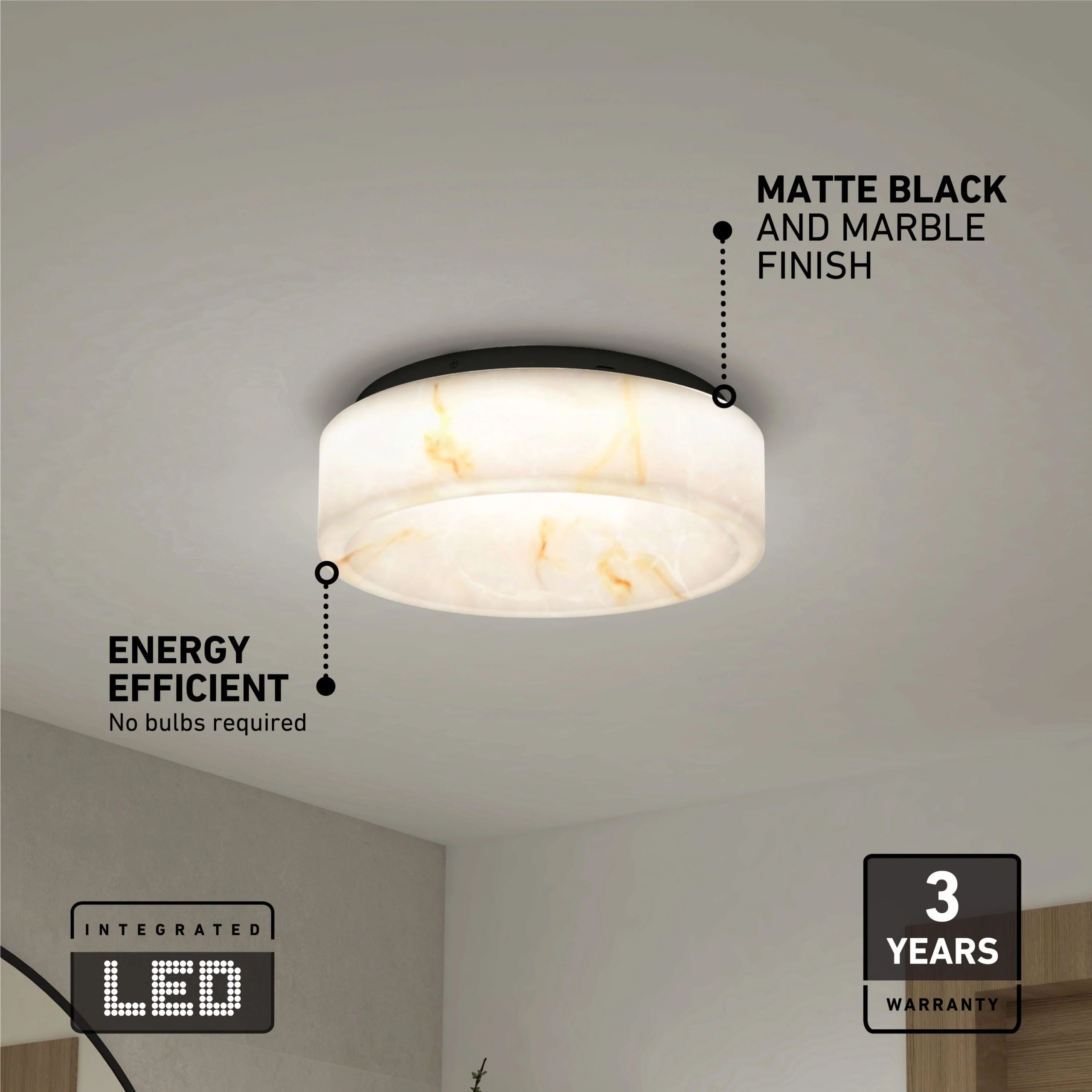 Artika Clifford 15 in. (39 cm) Modern LED Flush Mount Ceiling Light 5 CCT - Image 12
