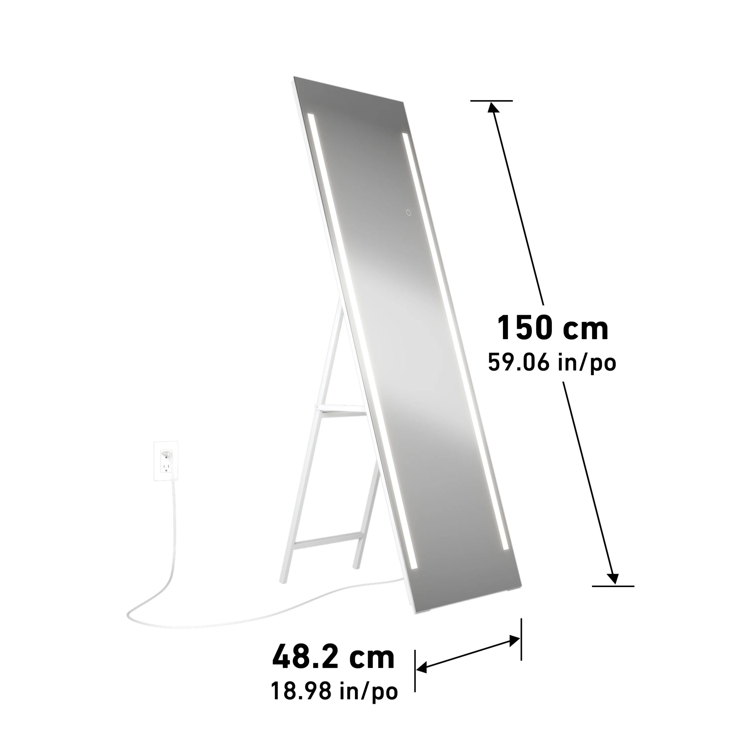 Artika Emeraude 19 in. x 59 in. (48 x 150 cm) Full-Length Floor Mirror - Image 9