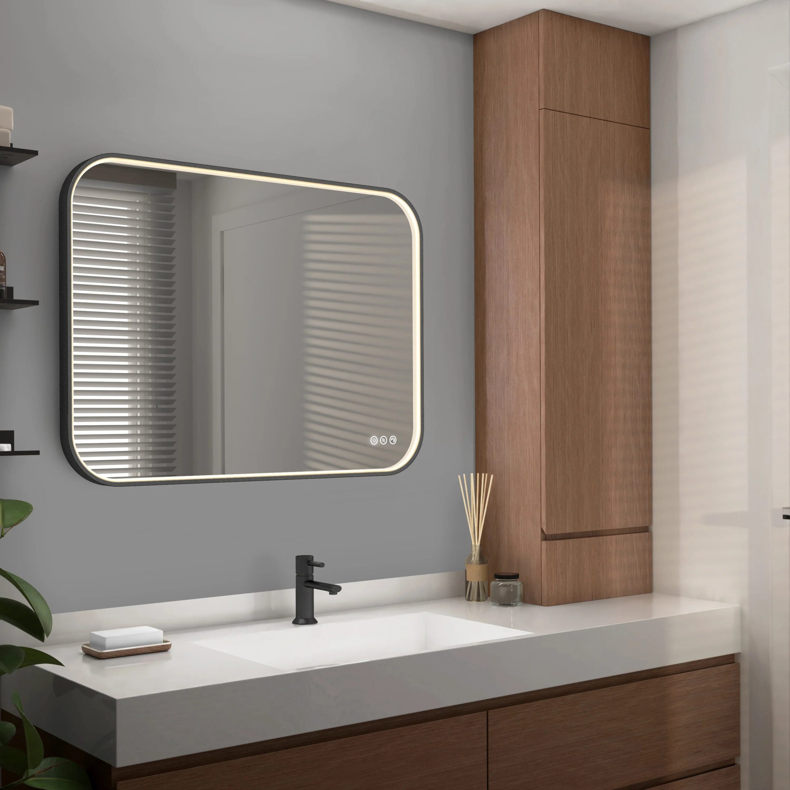 Artika Royce 24 in. x 32 in. (61 x 81 cm) Dimmable Anti-Fog LED Mirror - Image 39