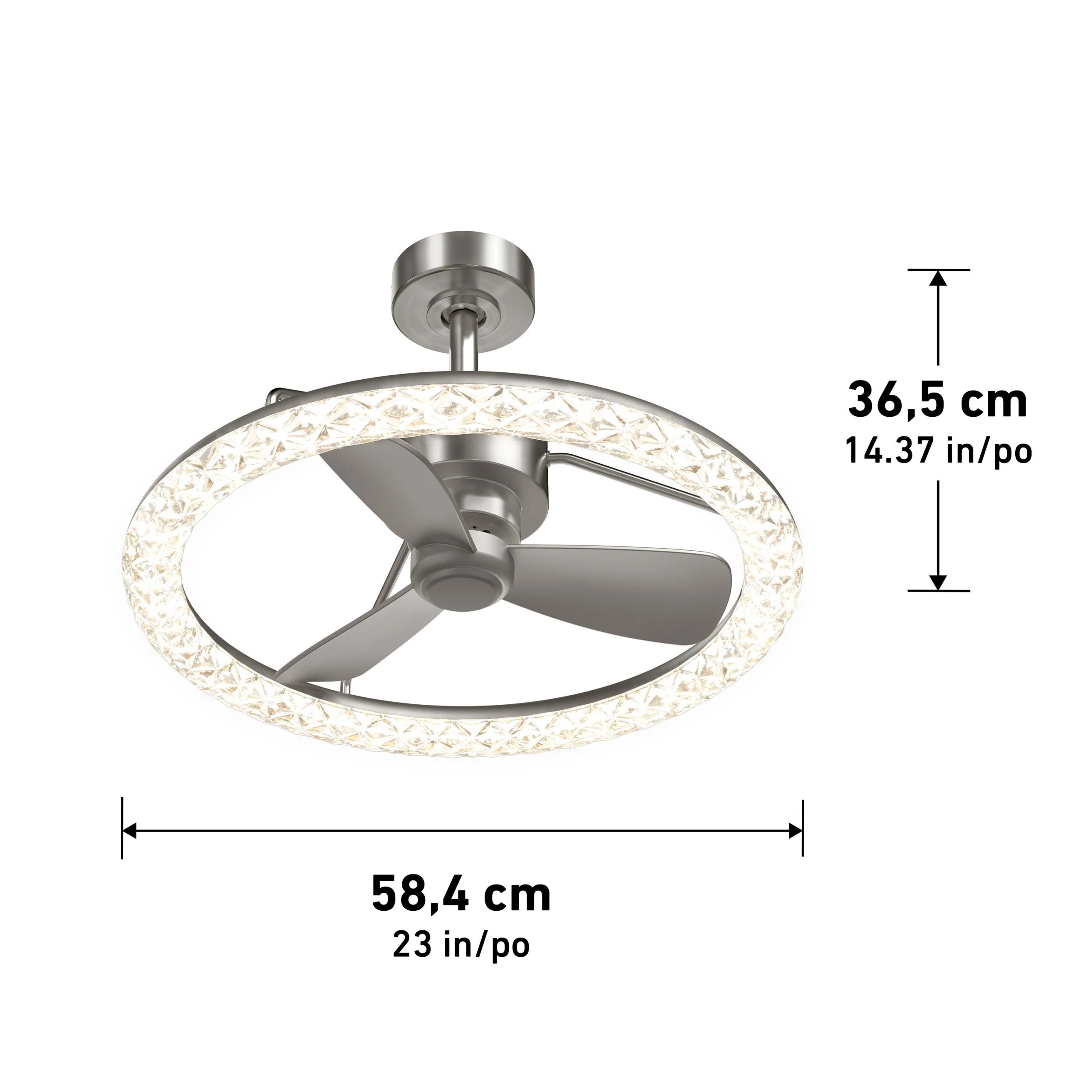 Artika Carat 23 in. (58 cm) LED modern fandelier ceiling fan with light - includes remote - Image 29