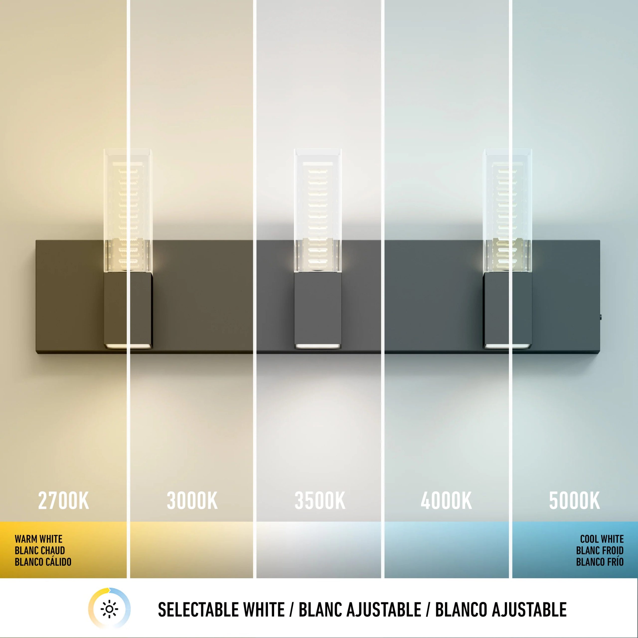 Artika Hologram 24-in (61 cm) 3-Light Modern LED 5-CCT Vanity Light for Bathroom - Image 20
