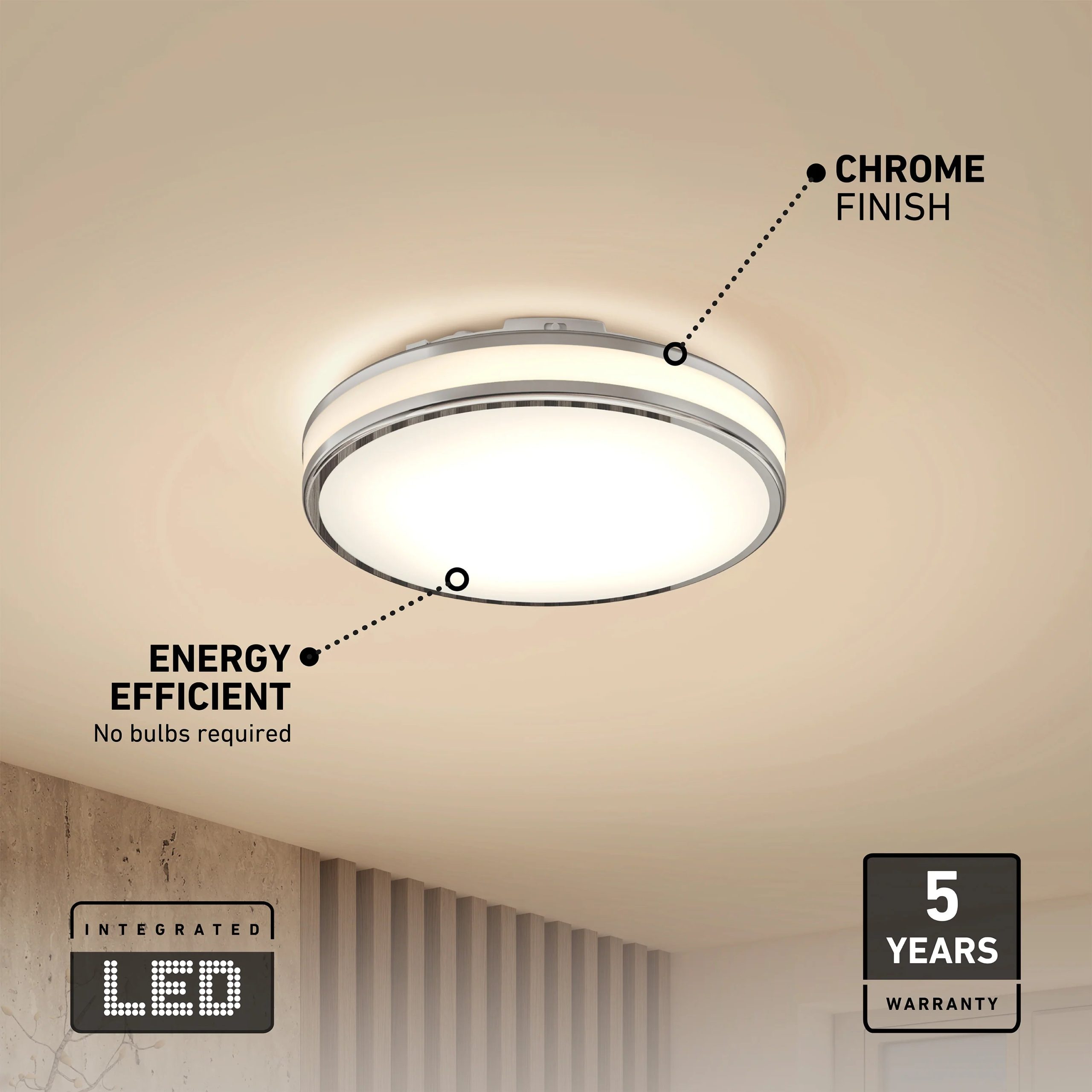 Artika Hemisphere 15 in. (38 cm) Modern LED Flush Mount Ceiling Light 5 CCT - Image 3