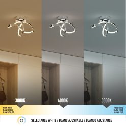 Alternative view of Artika Loop 14 in. x 7 in. (35 x 17 cm) Modern Ceiling Light 3 CCT