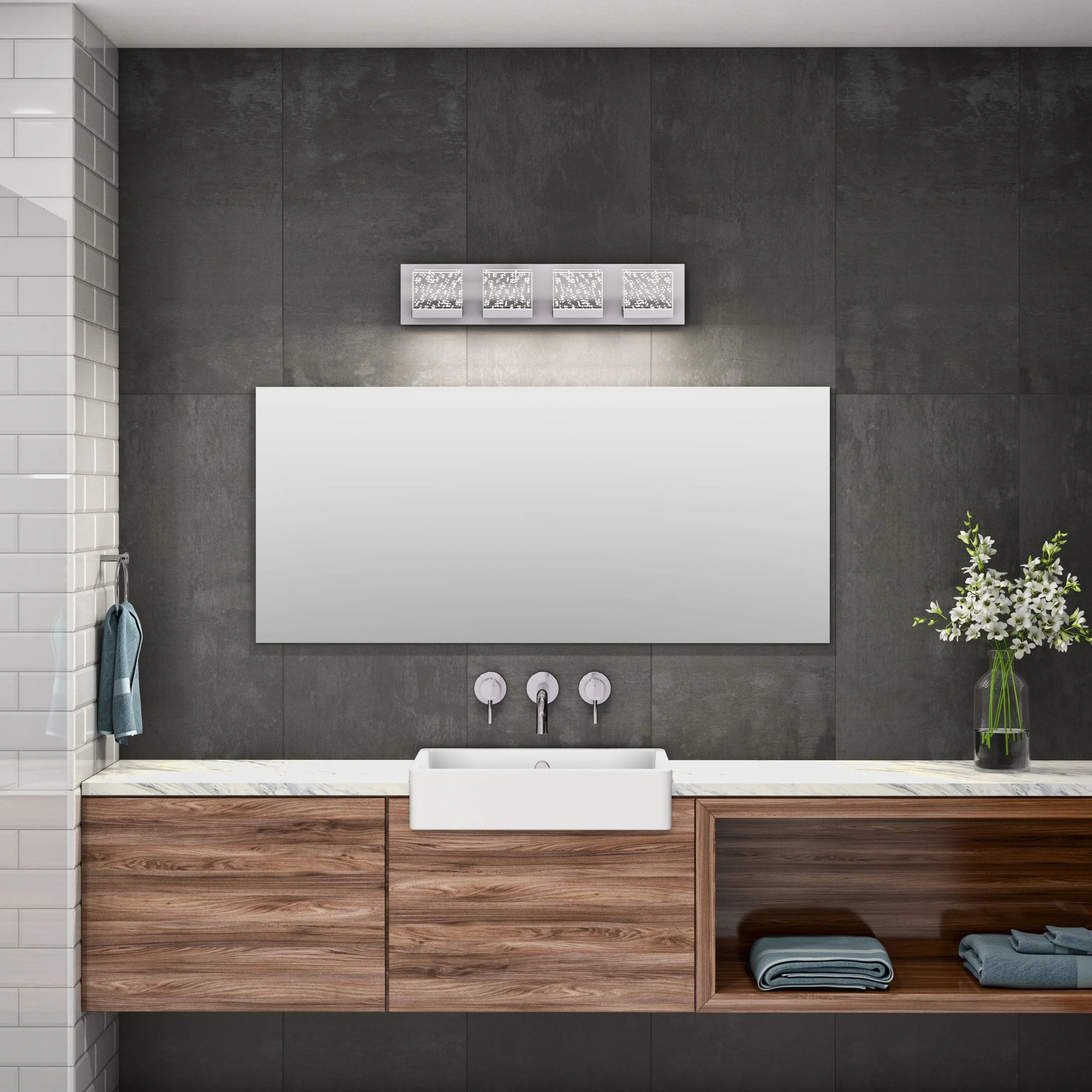 Artika Bubble Cube 24-in (61 cm) 4-Light Modern LED Vanity Light Bar for Bathroom - Image 7