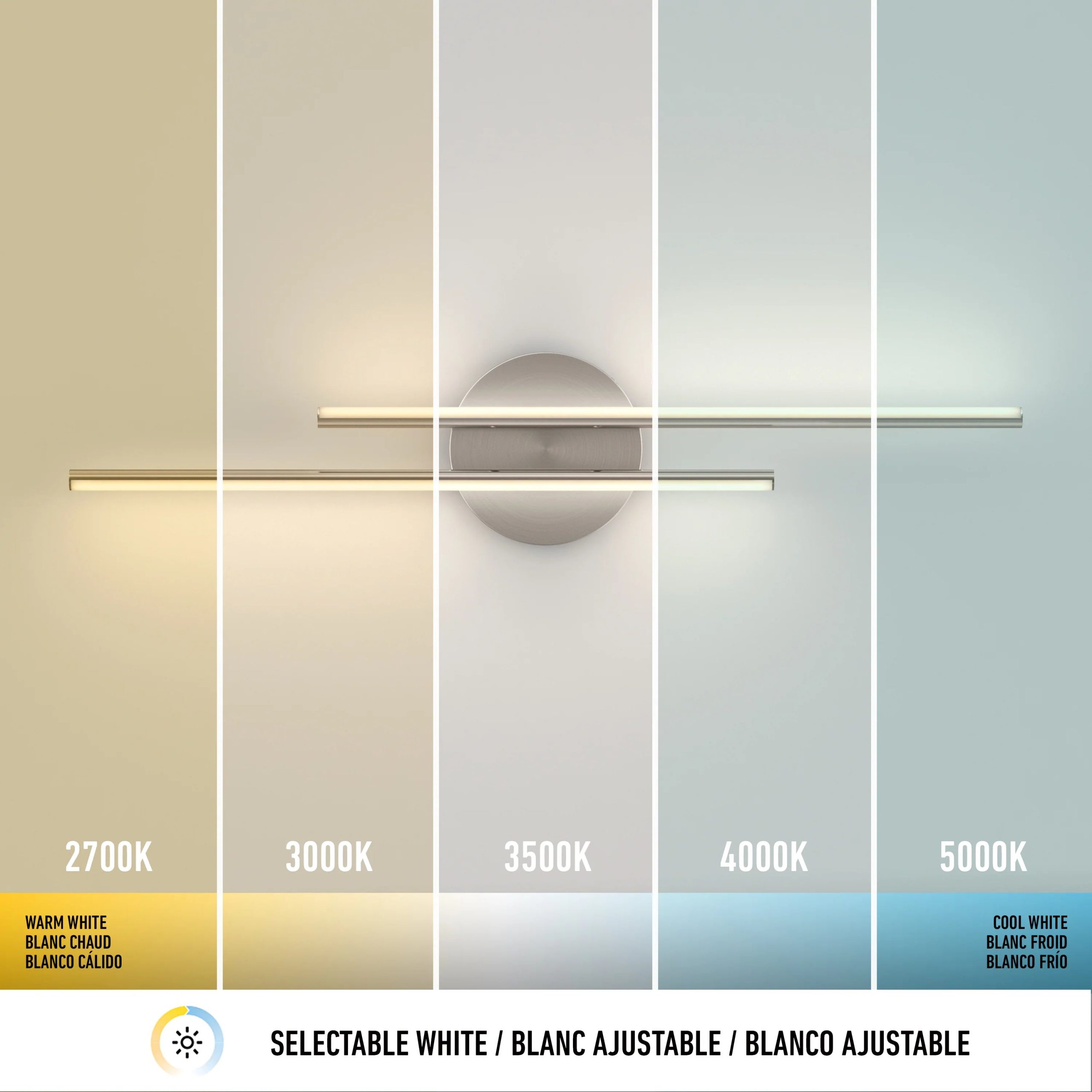Artika Cisco 27-in (69 cm) Integrated LED 5-CCT Vanity Light Bar for Bathroom - Image 30