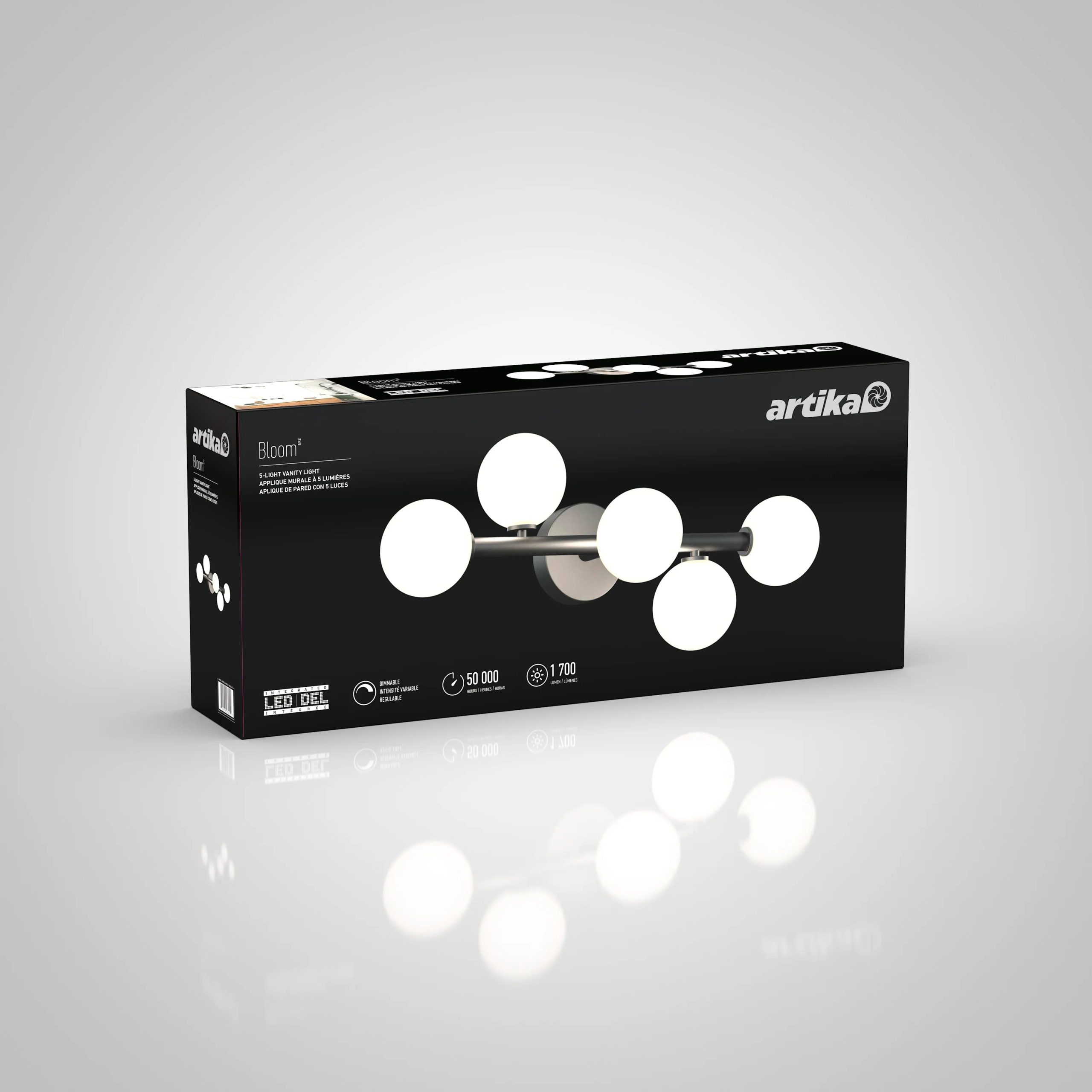 Artika Bloom 27-in (69 cm) 5-Light Modern LED Vanity Light for Bathroom - Image 19