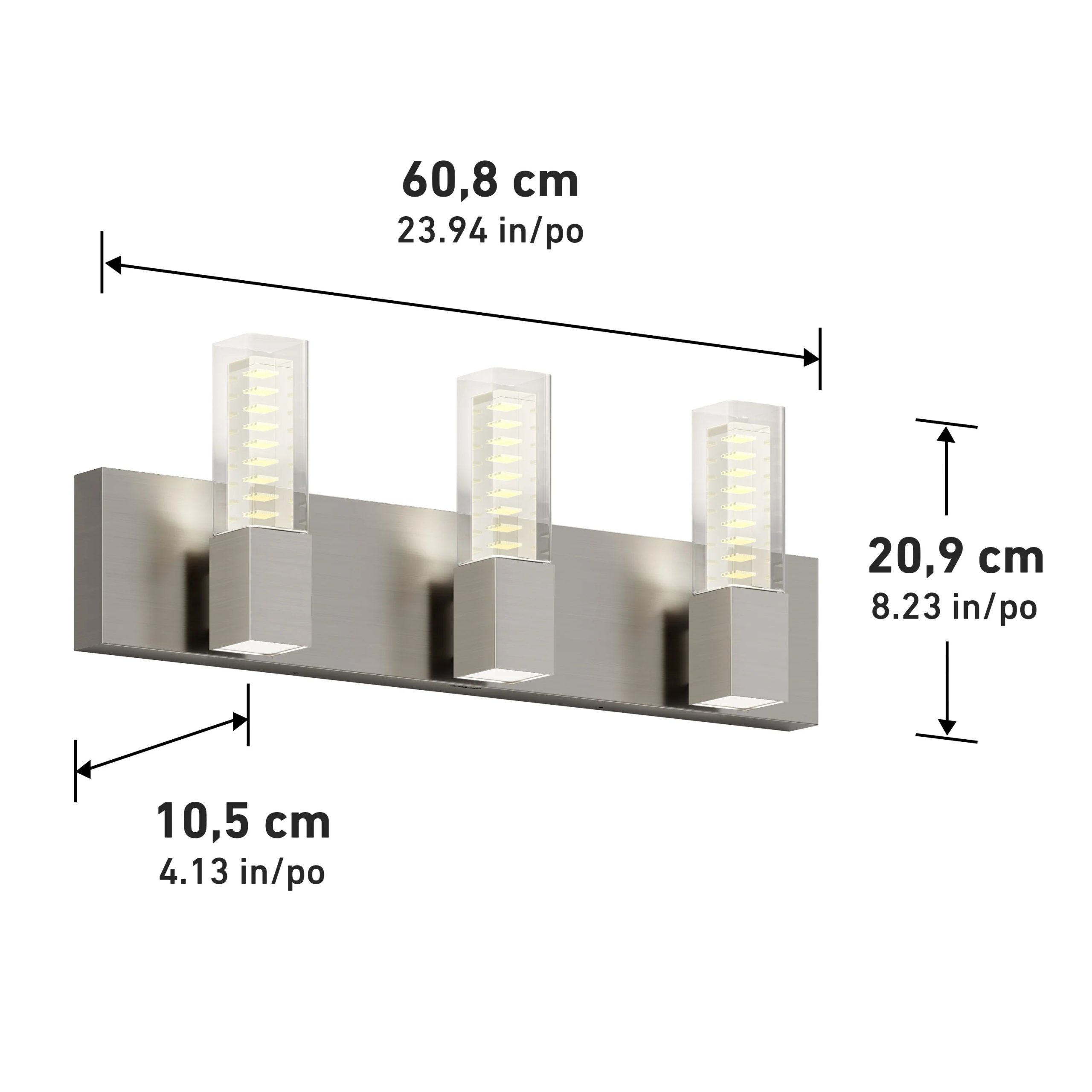 Artika Hologram 24-in (61 cm) 3-Light Modern LED 5-CCT Vanity Light for Bathroom - Image 8