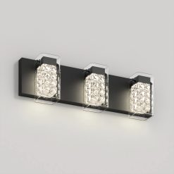 Artika Crystal Cube 21-in (53 cm) 3-Light Modern LED 5-CCT Vanity Light for Bathroom
