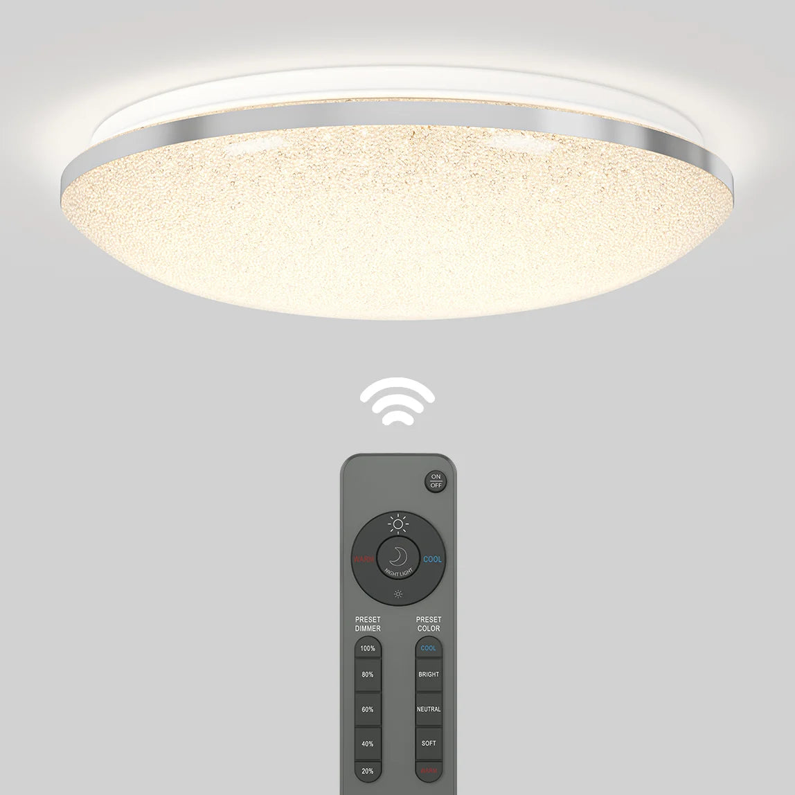 Artika Sparkle 15 in. (38 cm) Modern LED Flush Mount Ceiling Light 5 CCT - Image 8