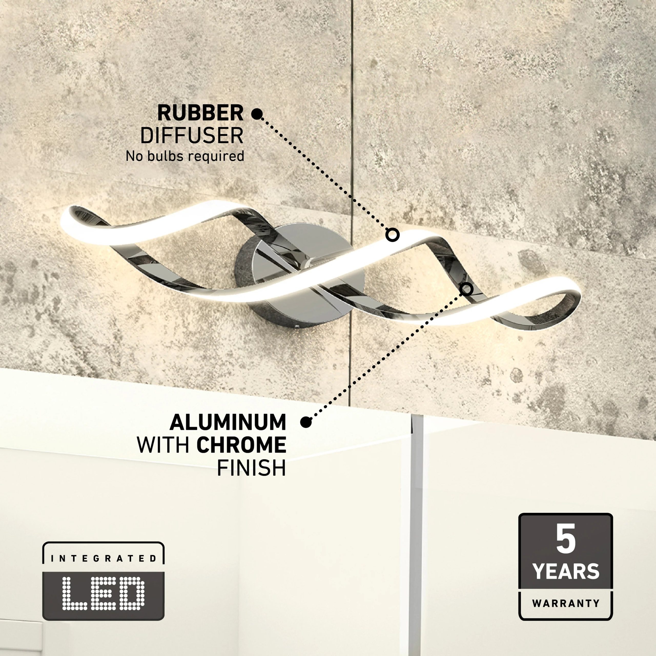 Artika Swirl 27-in (68 cm) 3-Light Modern LED Vanity Light for Bathroom - Image 29