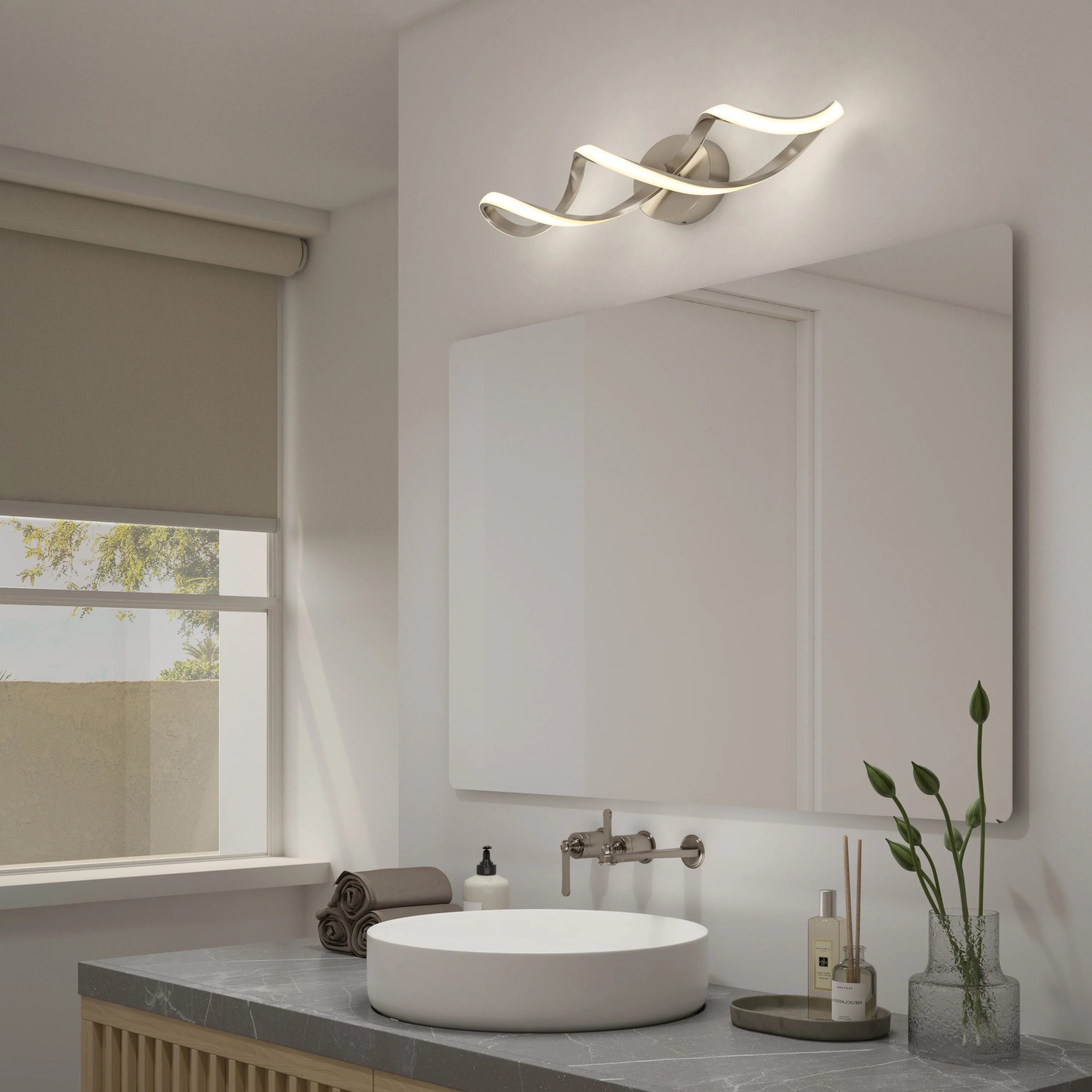 Artika Swirl 27-in (68 cm) 3-Light Modern LED Vanity Light for Bathroom - Image 5