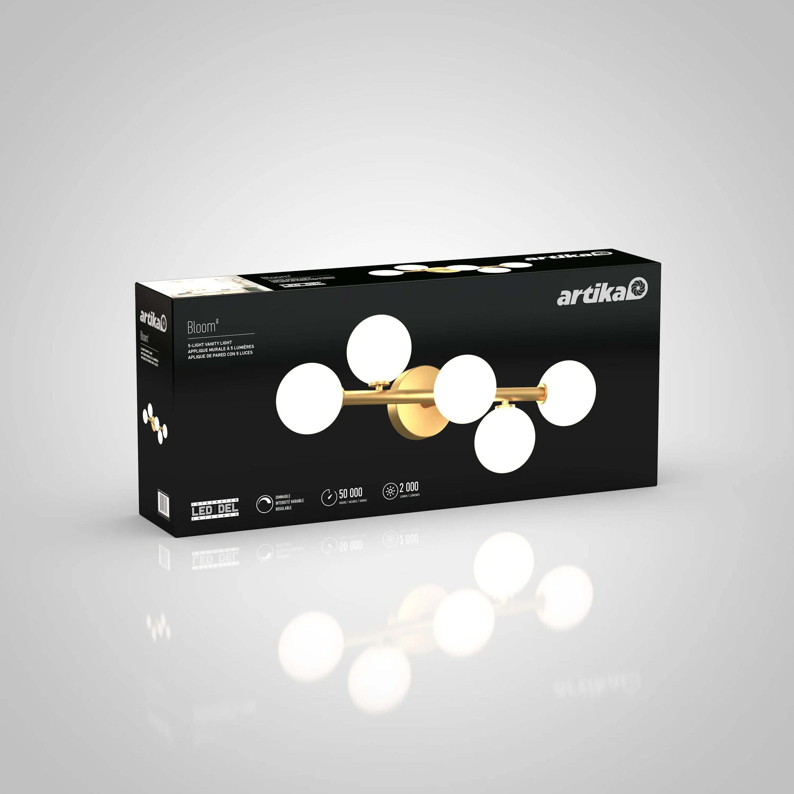 Artika Bloom 27-in (69 cm) 5-Light Modern LED Vanity Light for Bathroom - Image 10