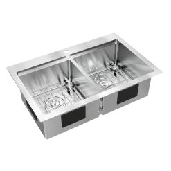 Artika Newport 31 in. double bowl stainless steel sink