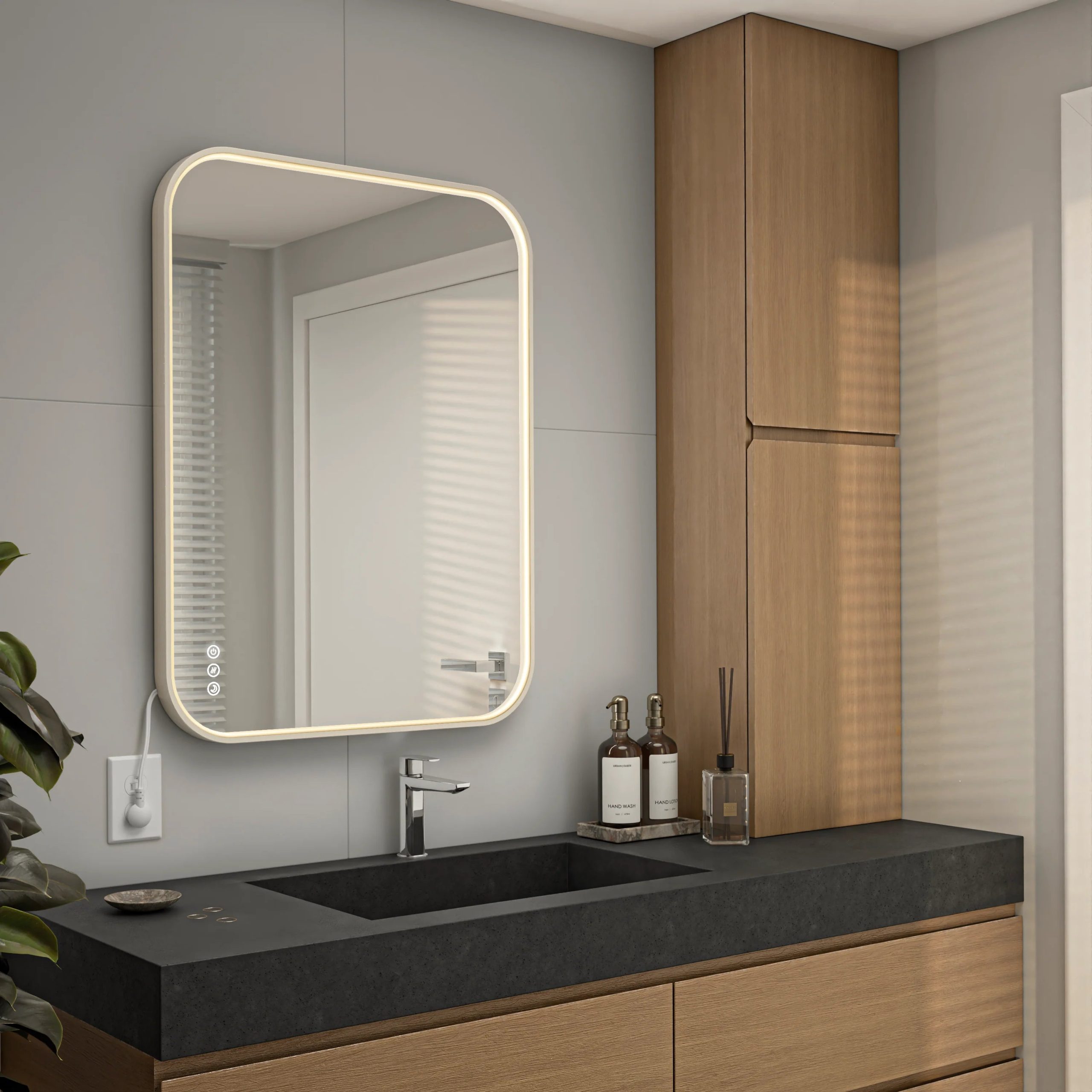 Artika Royce 24 in. x 32 in. (61 x 81 cm) Dimmable Anti-Fog LED Mirror - Image 79