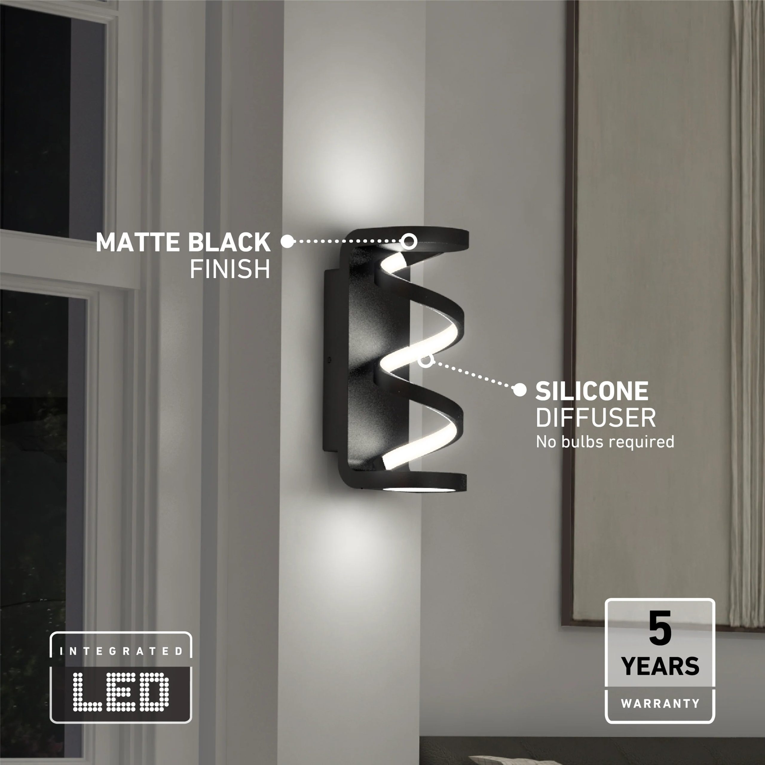 Artika Swirl indoor-outdoor LED wall light - Image 8