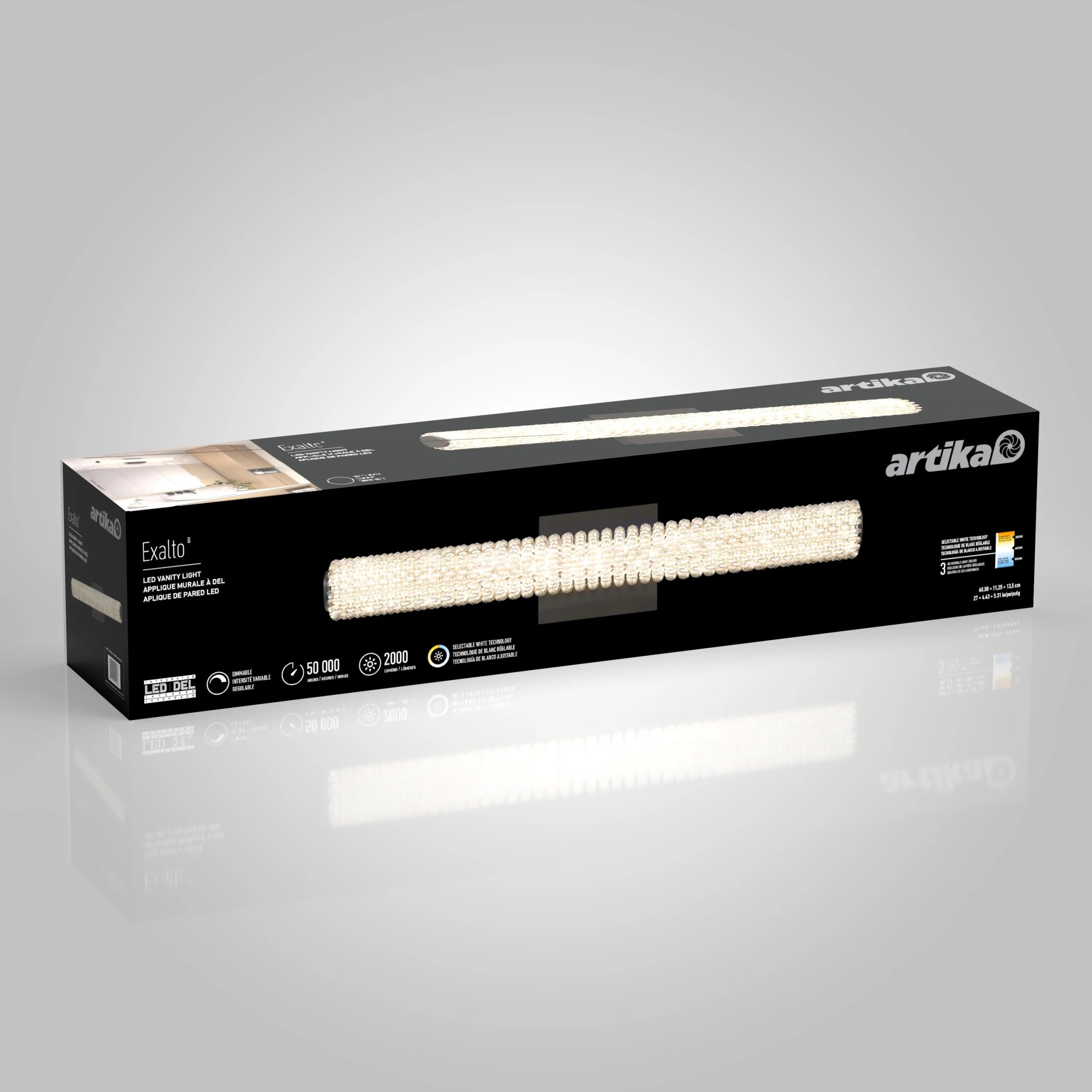 Artika Exalto 27-in (69 cm) Integrated LED Vanity Light Bar for Bathroom - Image 12