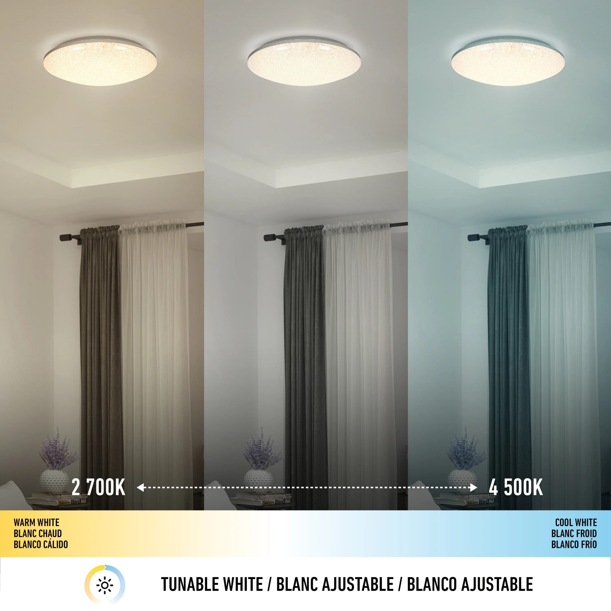 Artika Sparkle 18 in. (45 cm) Modern LED Flush Mount Ceiling Light - With Remote - Image 7