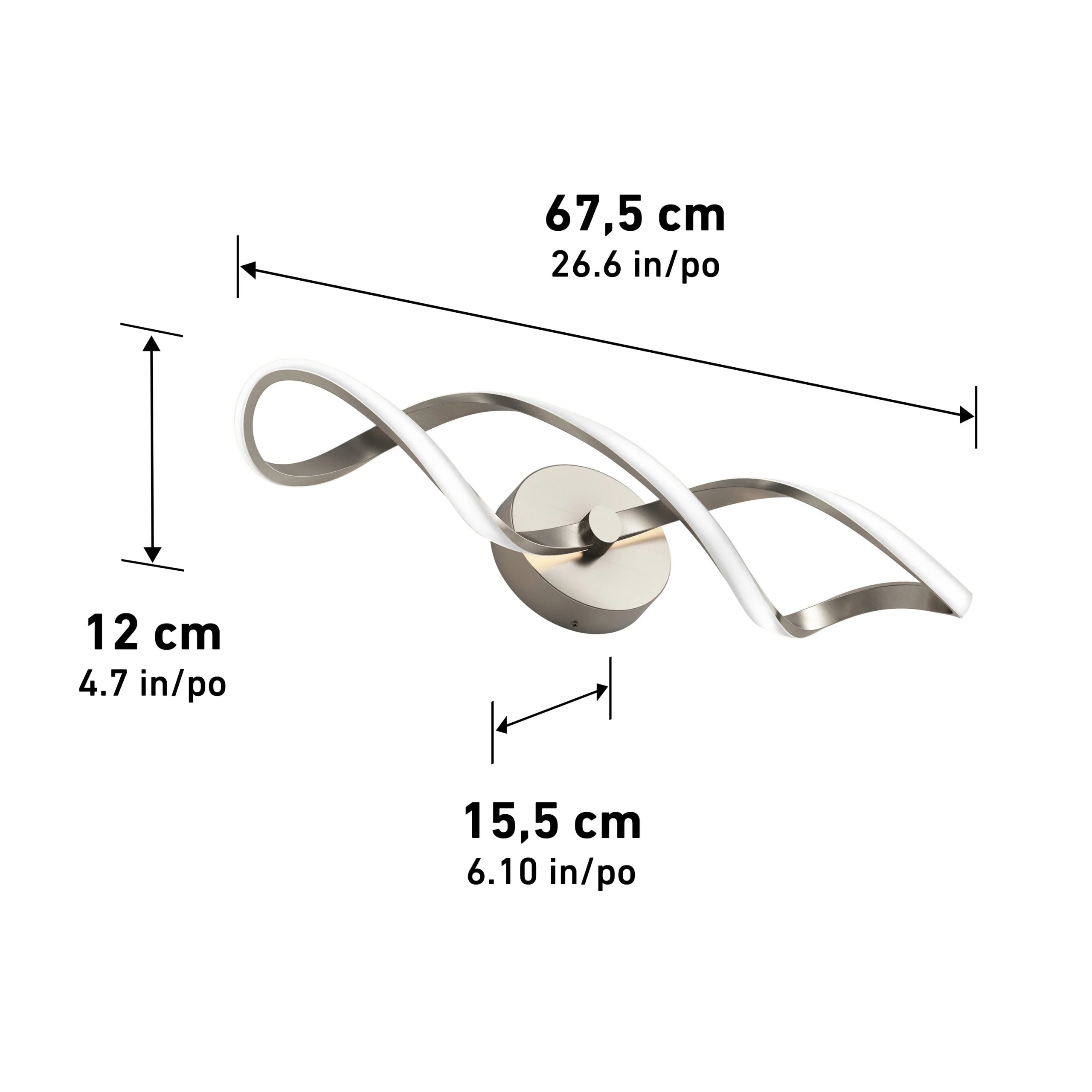 Artika Swirl 27-in (68 cm) 3-Light Modern LED Vanity Light for Bathroom - Image 9