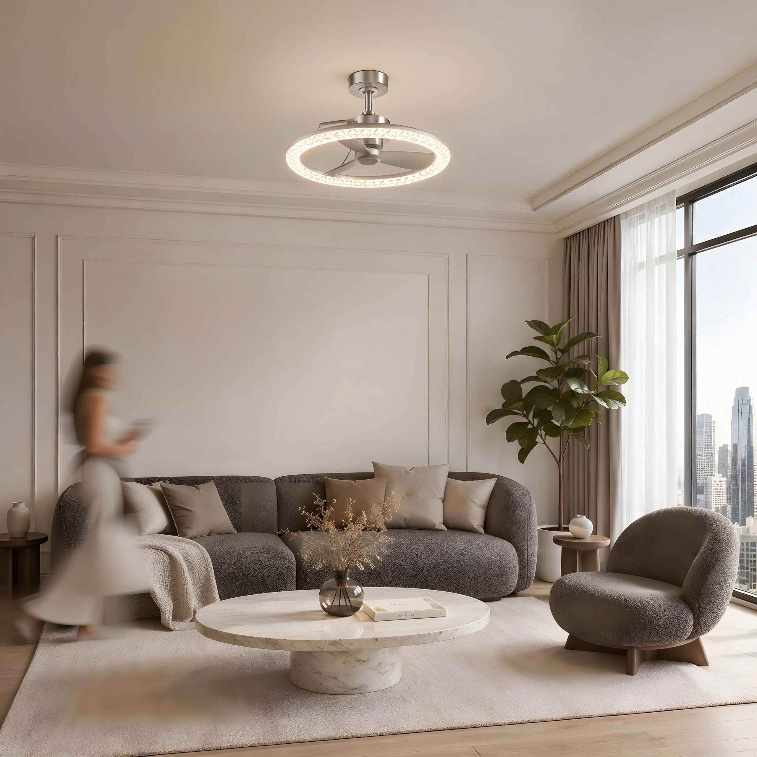Artika Carat 23 in. (58 cm) LED modern fandelier ceiling fan with light - includes remote - Image 14