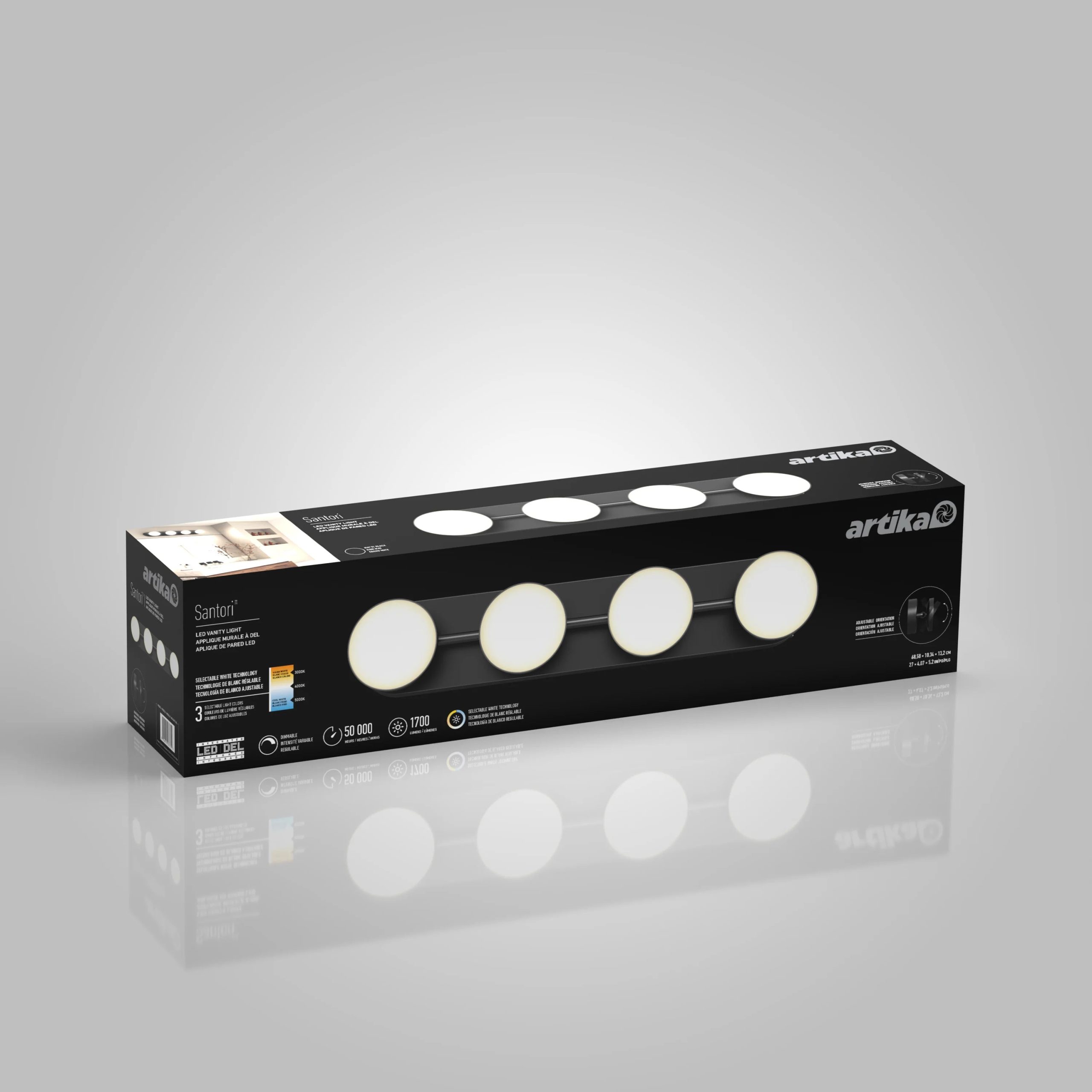 Artika Santori 27-in (69 cm) Integrated LED Vanity Light for Bathroom - Image 12