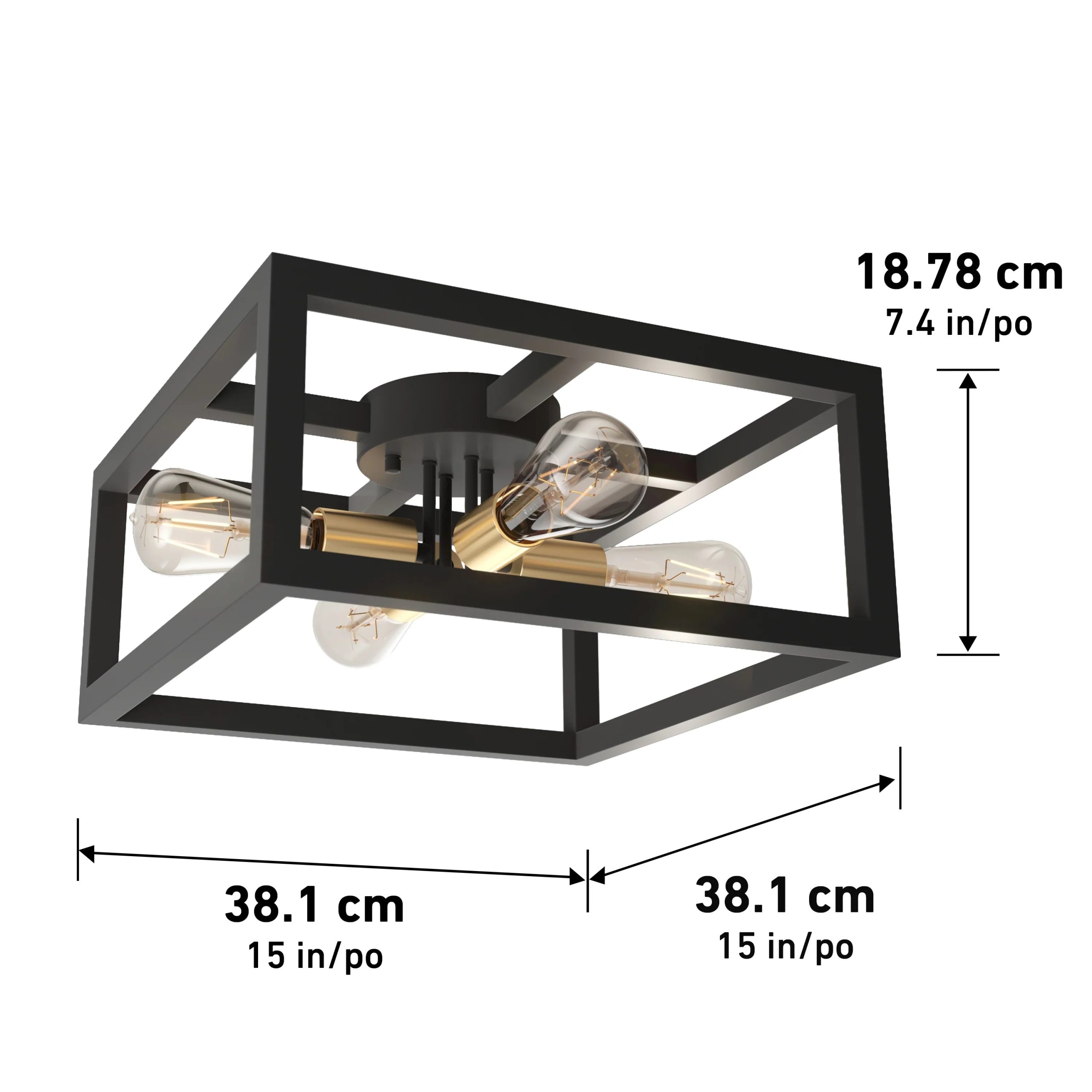 Artika Princeton 4-light 15 in. (38 cm) LED Flush Mount Ceiling Light - Image 8