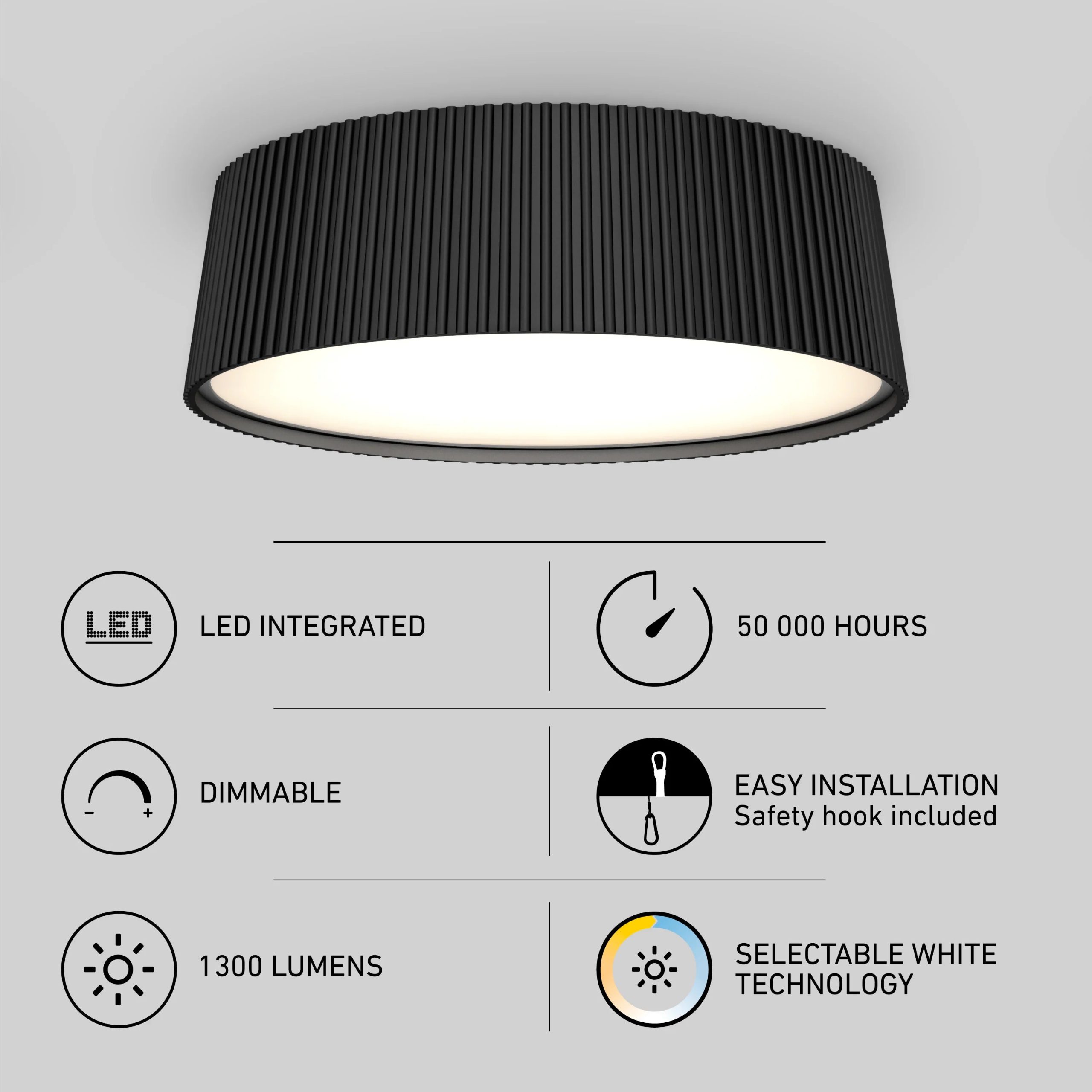 Artika Groove 13 in. (33 cm) Modern LED Flush Mount Ceiling Light 5 CCT - Image 12