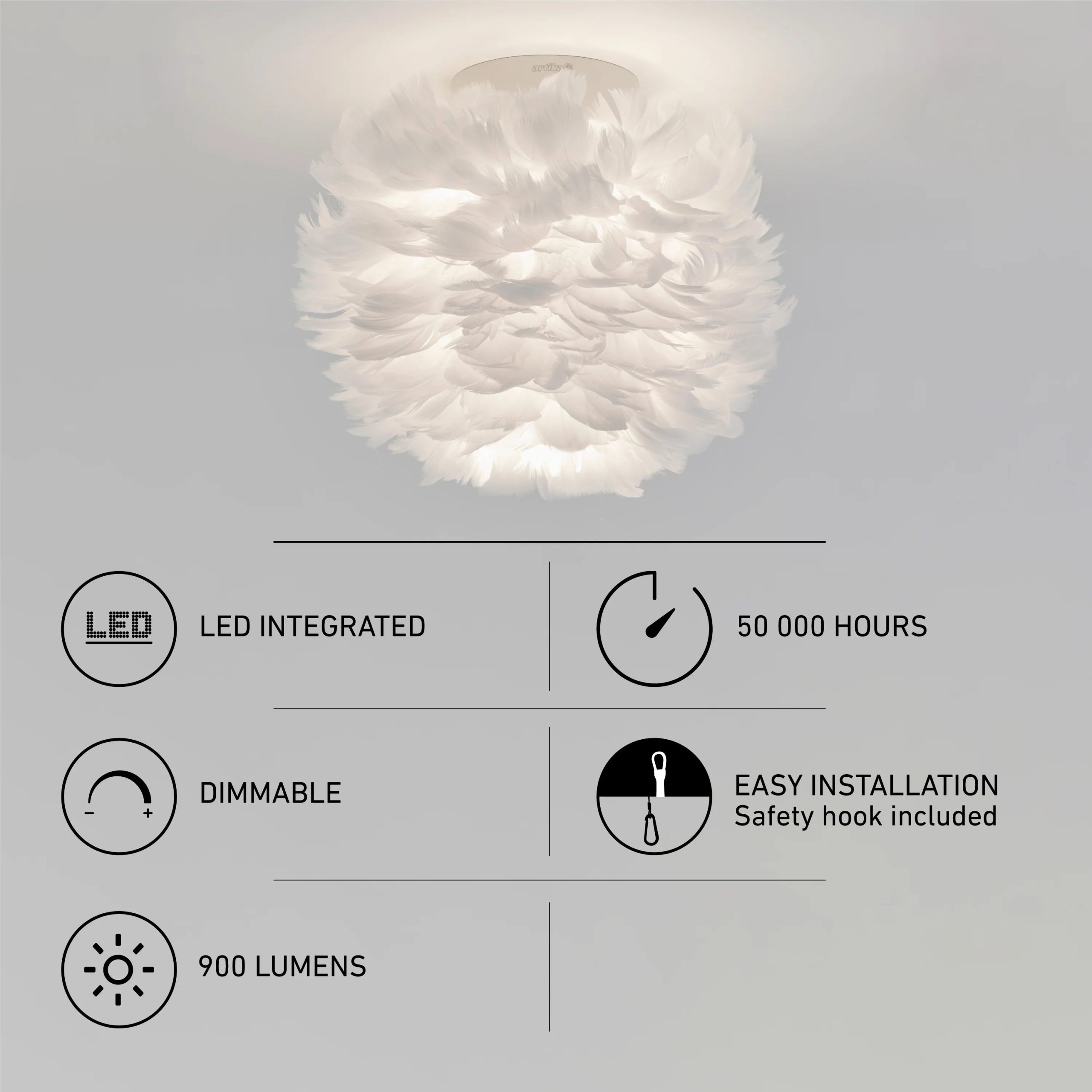 Artika Plume 12 in. (31 cm) Modern LED Flush Mount Ceiling Light - Image 7