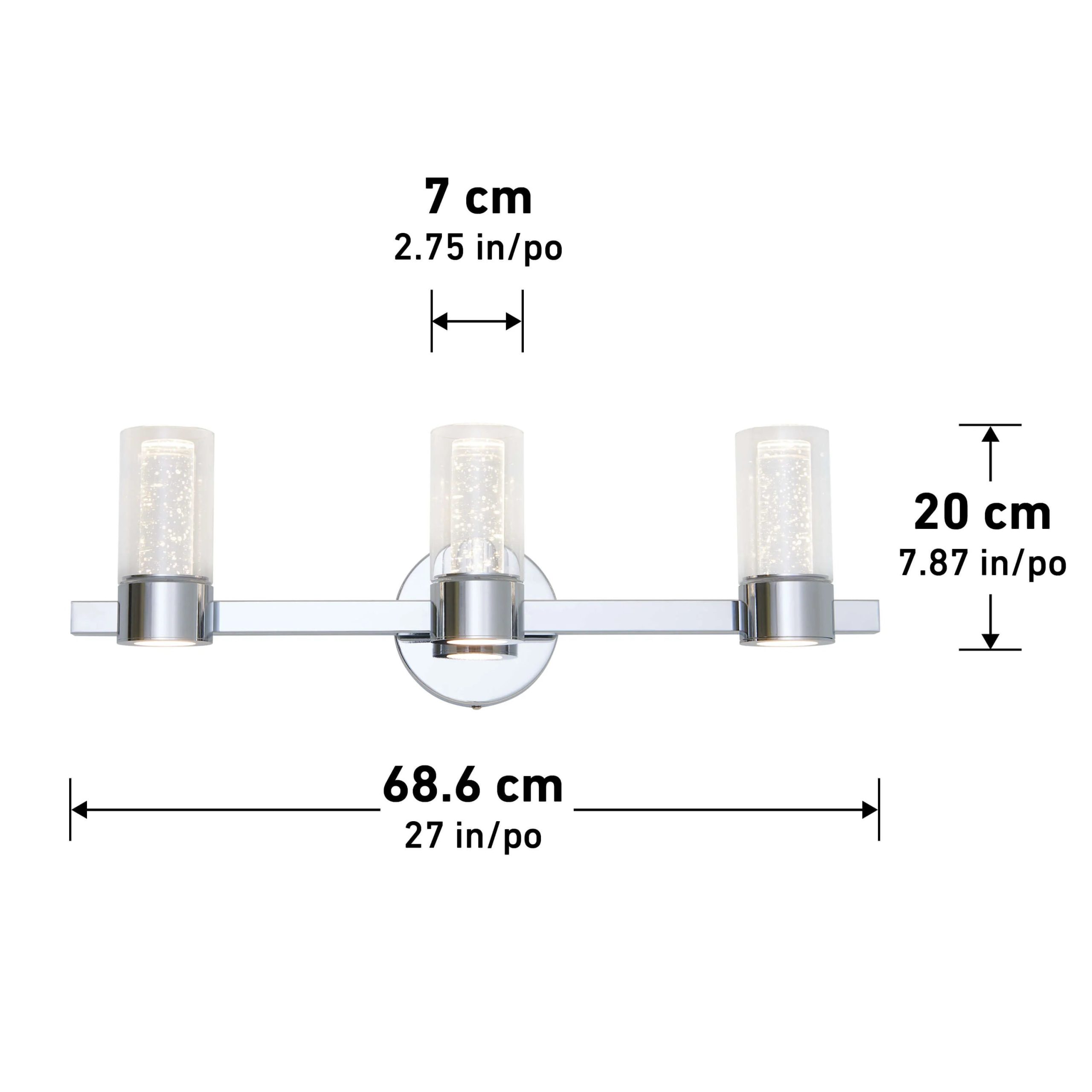 Artika Novello 27-in (69 cm) 3-Light Modern LED Vanity Light for Bathroom - Image 19