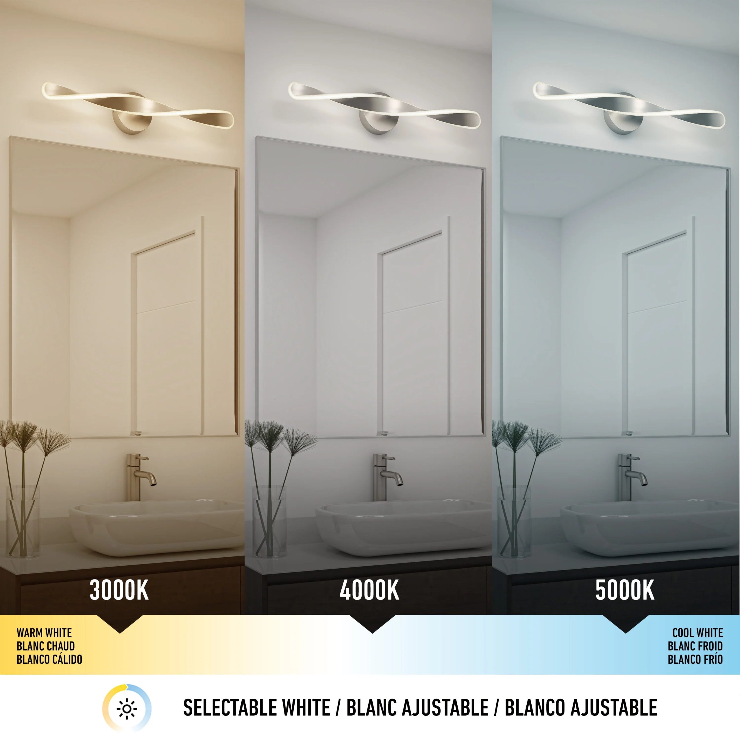 Artika Finley 28-in (70 cm) Integrated LED 3-CCT Vanity Light Bar for Bathroom - Image 25