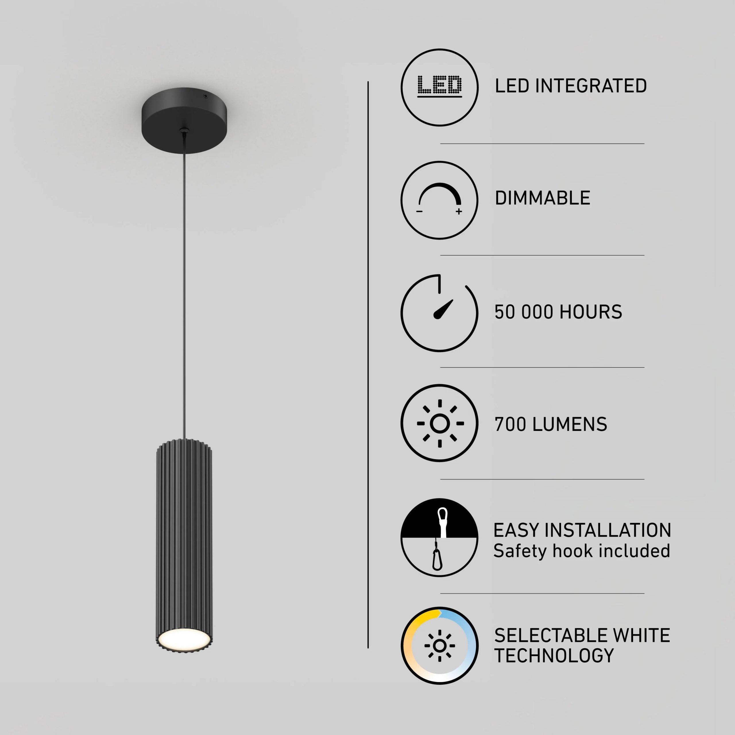 Artika Groove LED modern pendant light 3 CCT - Image 10