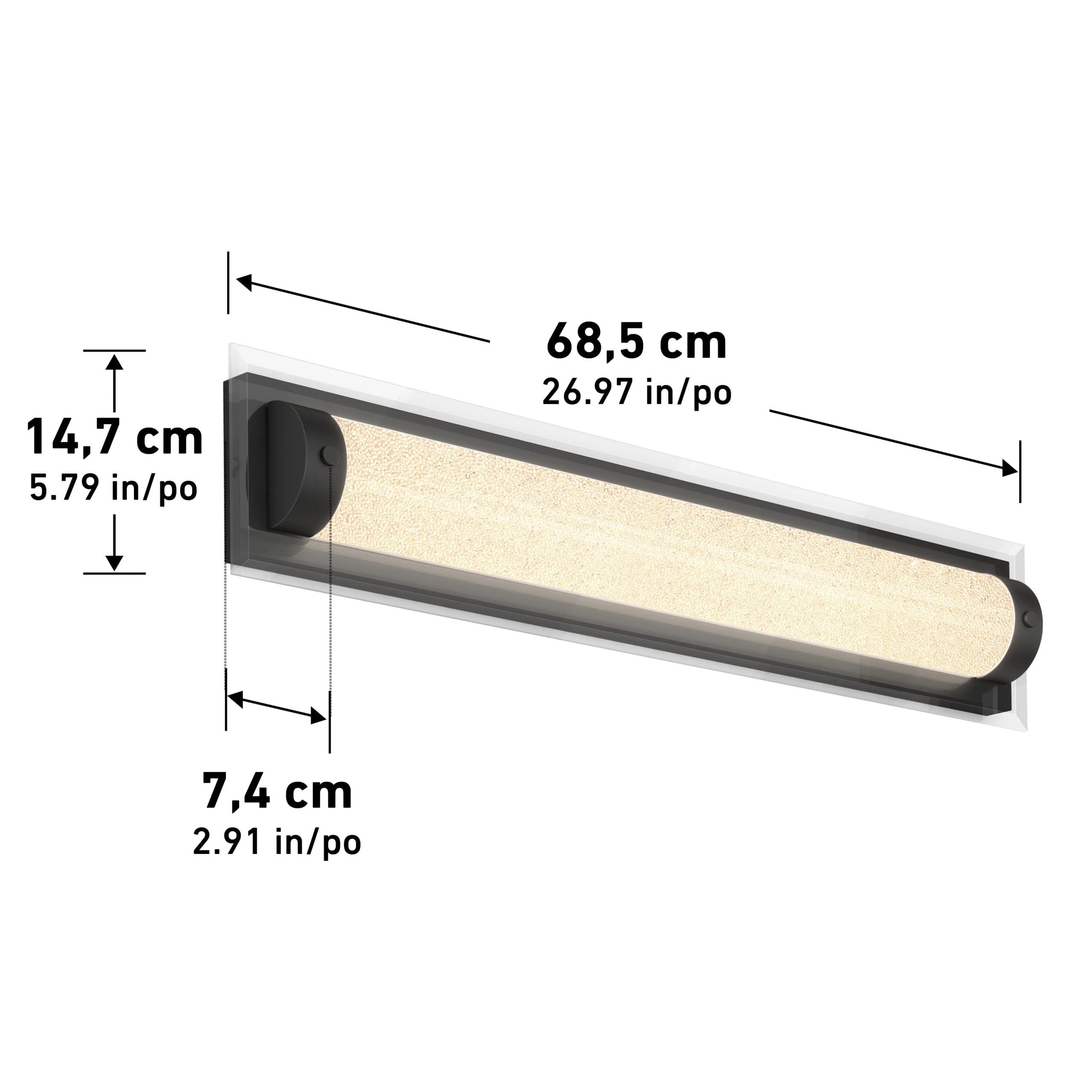 Artika Glamour 27-in (69 cm) Integrated LED 3-CCT Vanity Light Bar for Bathroom - Image 10