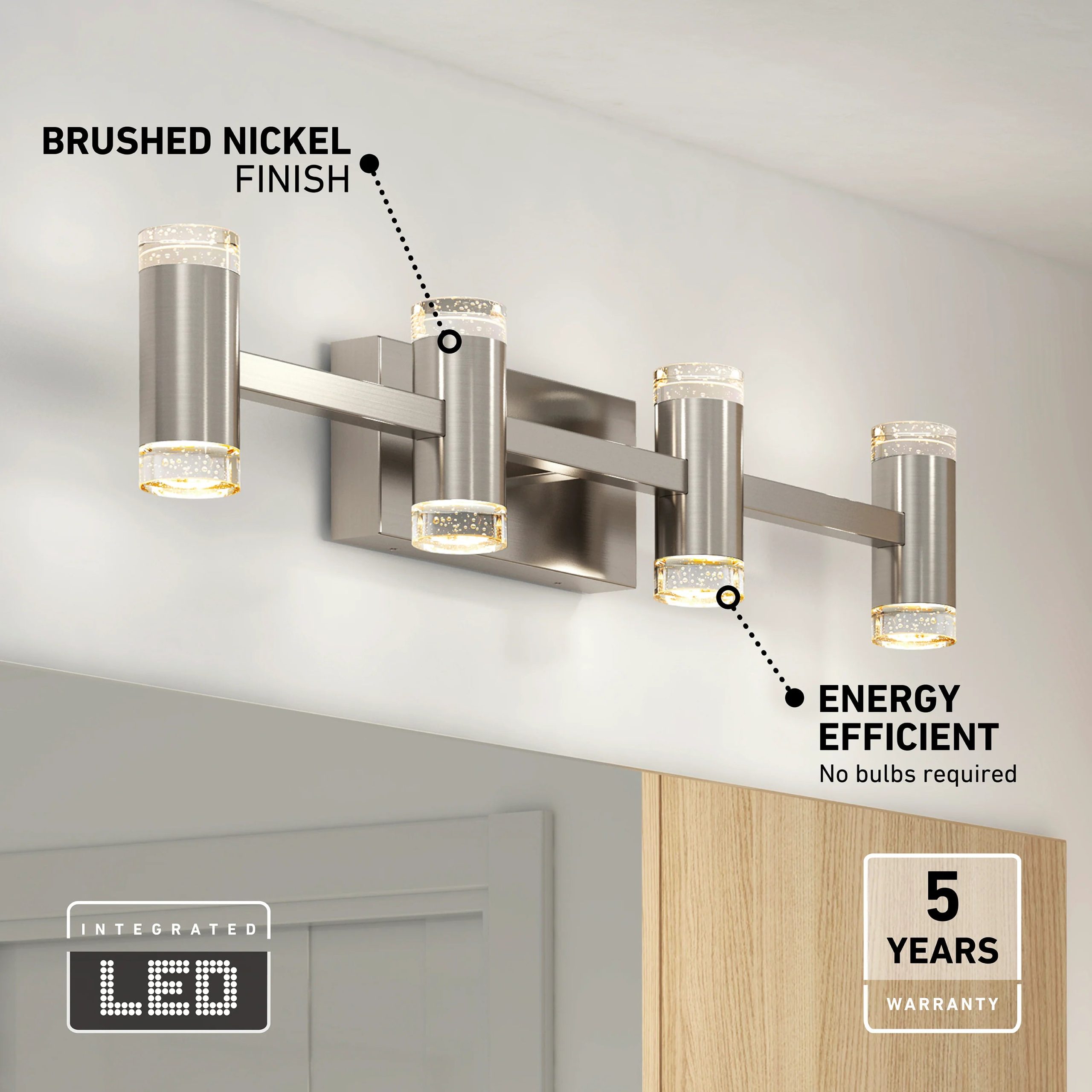 Artika Mist 27-in (67 cm) Integrated LED 5-CCT Vanity Light Bar for Bathroom - Image 25