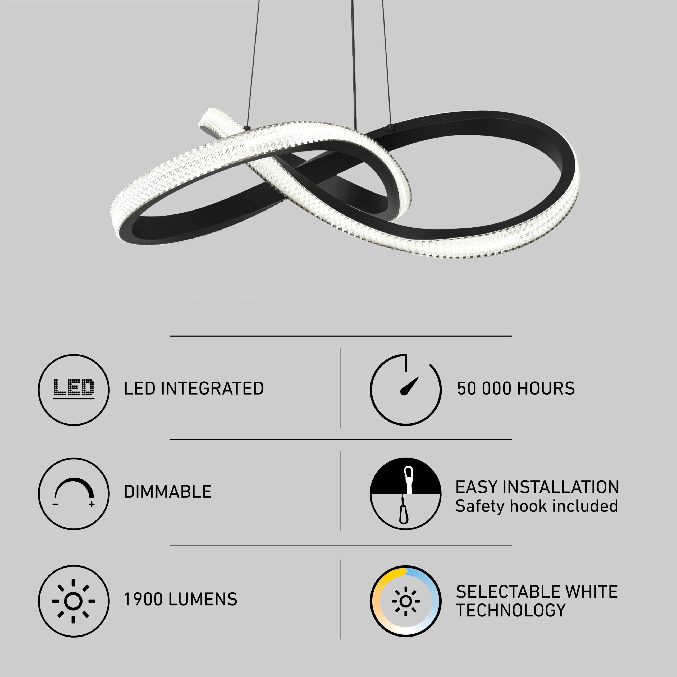 Artika Morgan LED contemporary pendant light 5 CCT - Image 10