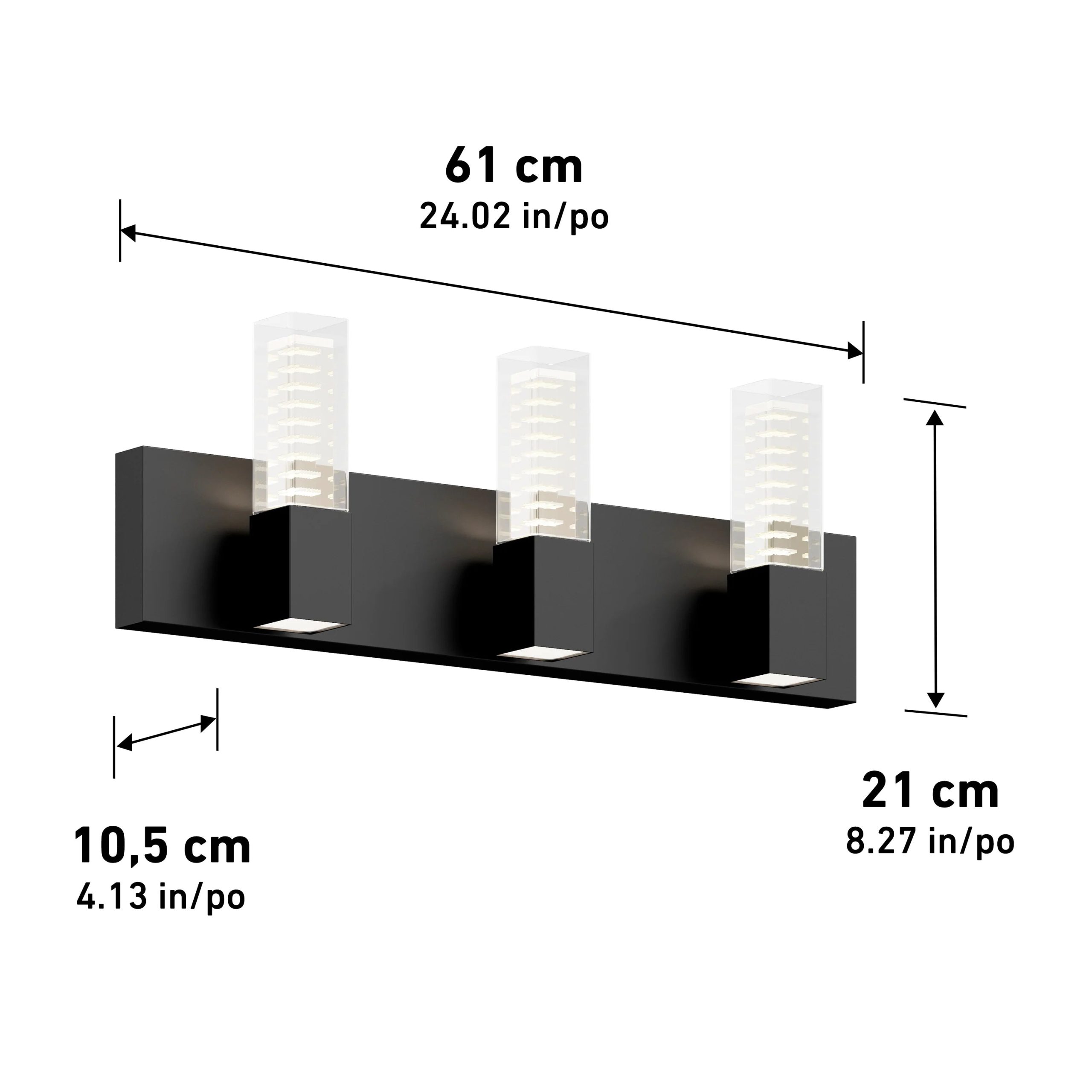 Artika Hologram 24-in (61 cm) 3-Light Modern LED 5-CCT Vanity Light for Bathroom - Image 27