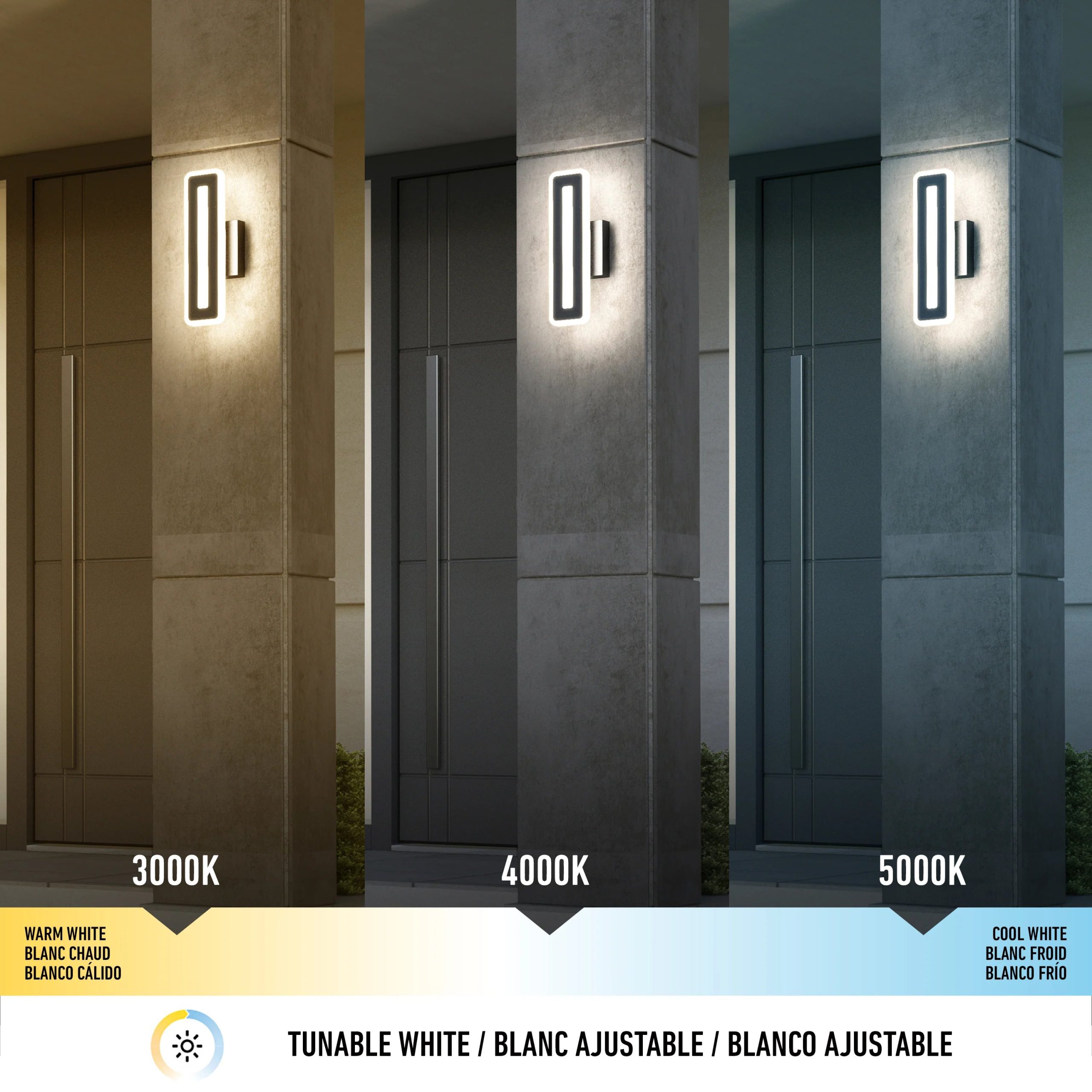 Artika Evasion modern indoor-outdoor LED wall light 3 CCT - Image 7
