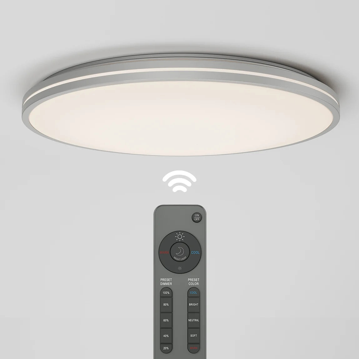 Artika Athos 21 in. (53 cm) Modern LED Flush Mount Ceiling Light - with remote - Image 19