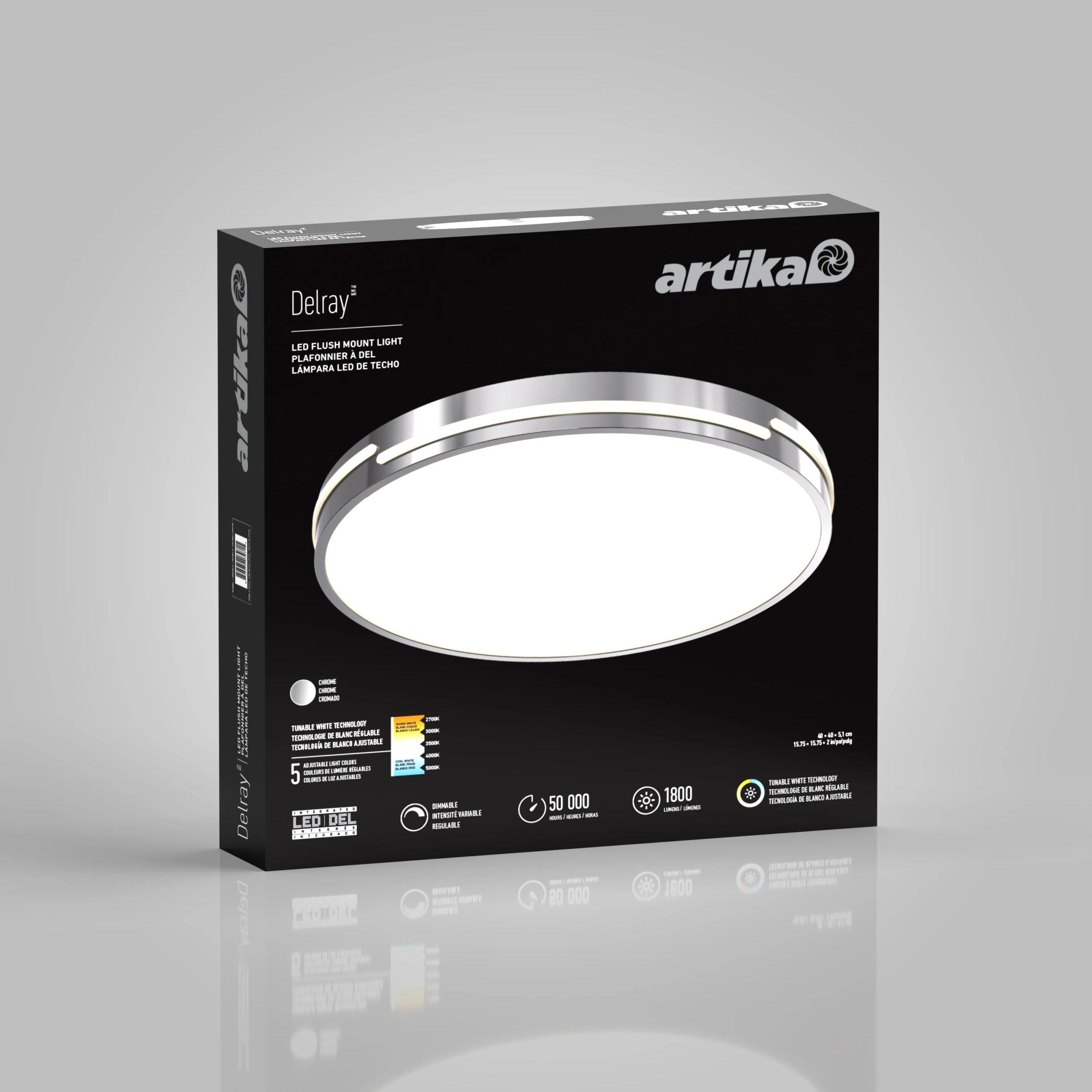 Artika Delray 16 in. (40 cm) Modern LED Flush Mount Ceiling Light 5 CCT - Image 19