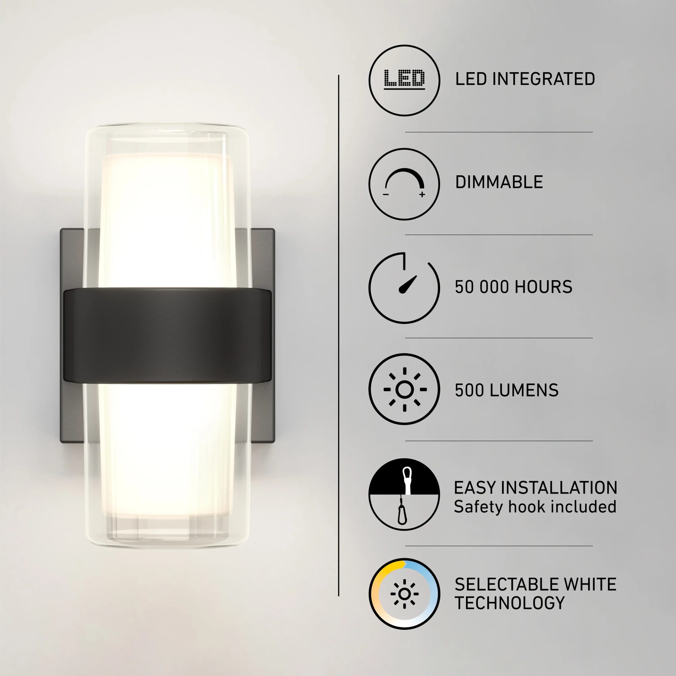 Artika Colton modern LED indoor-outdoor wall light 5 CCT - Image 8