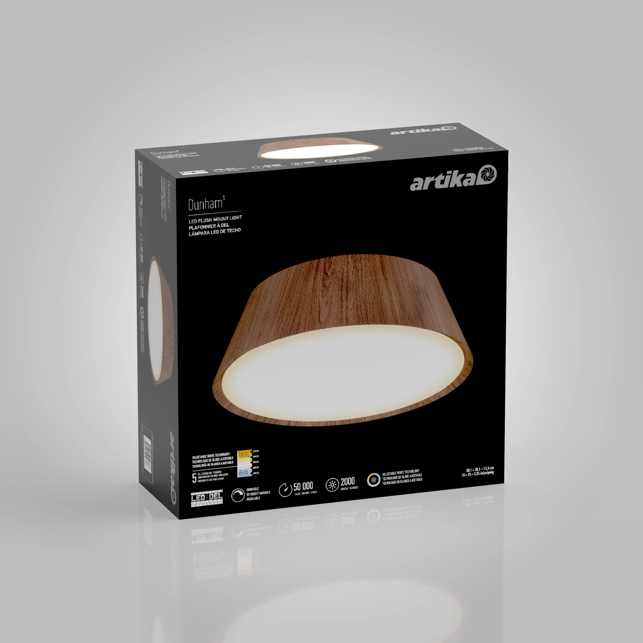 Artika Dunham 15 in. (38 cm) Modern LED Flush Mount Ceiling Light 5 CCT - Image 11
