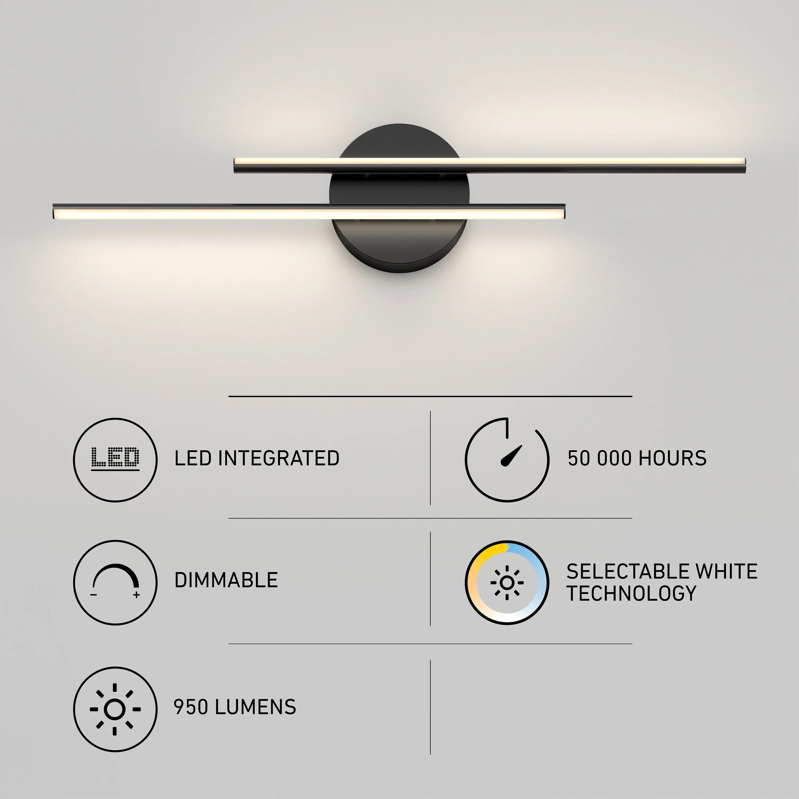 Artika Cisco 27-in (69 cm) Integrated LED 5-CCT Vanity Light Bar for Bathroom - Image 11