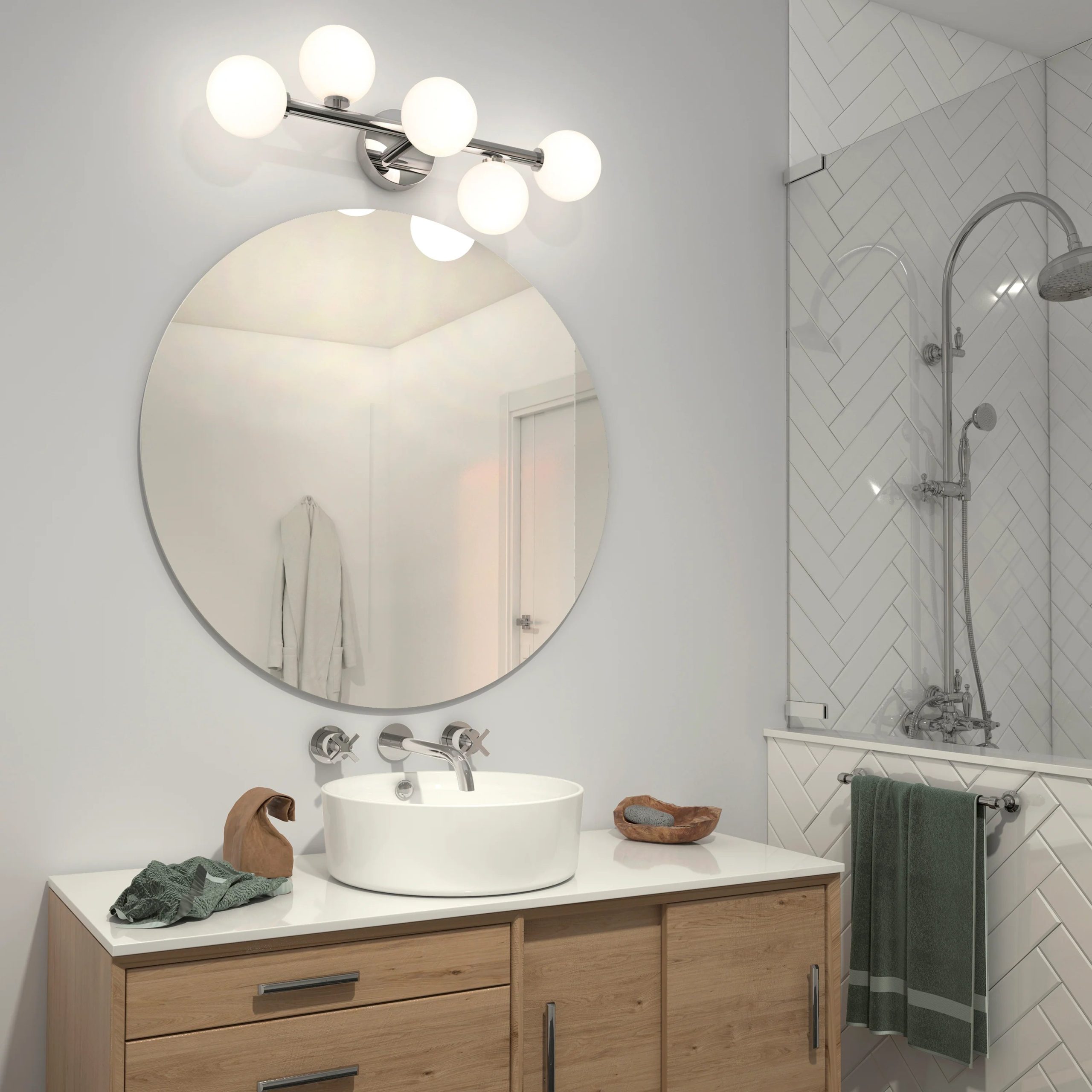 Artika Bloom 27-in (69 cm) 5-Light Modern LED Vanity Light for Bathroom - Image 22