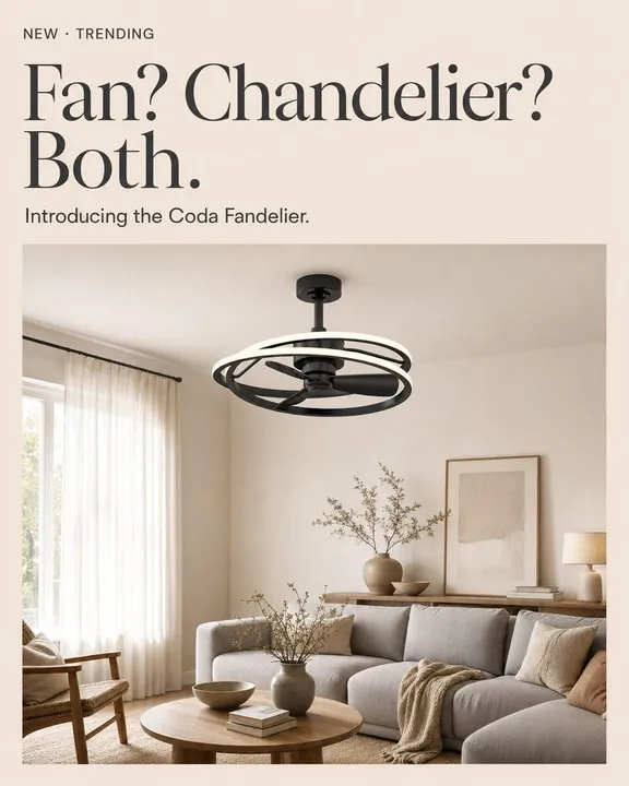 Modern black ceiling fan