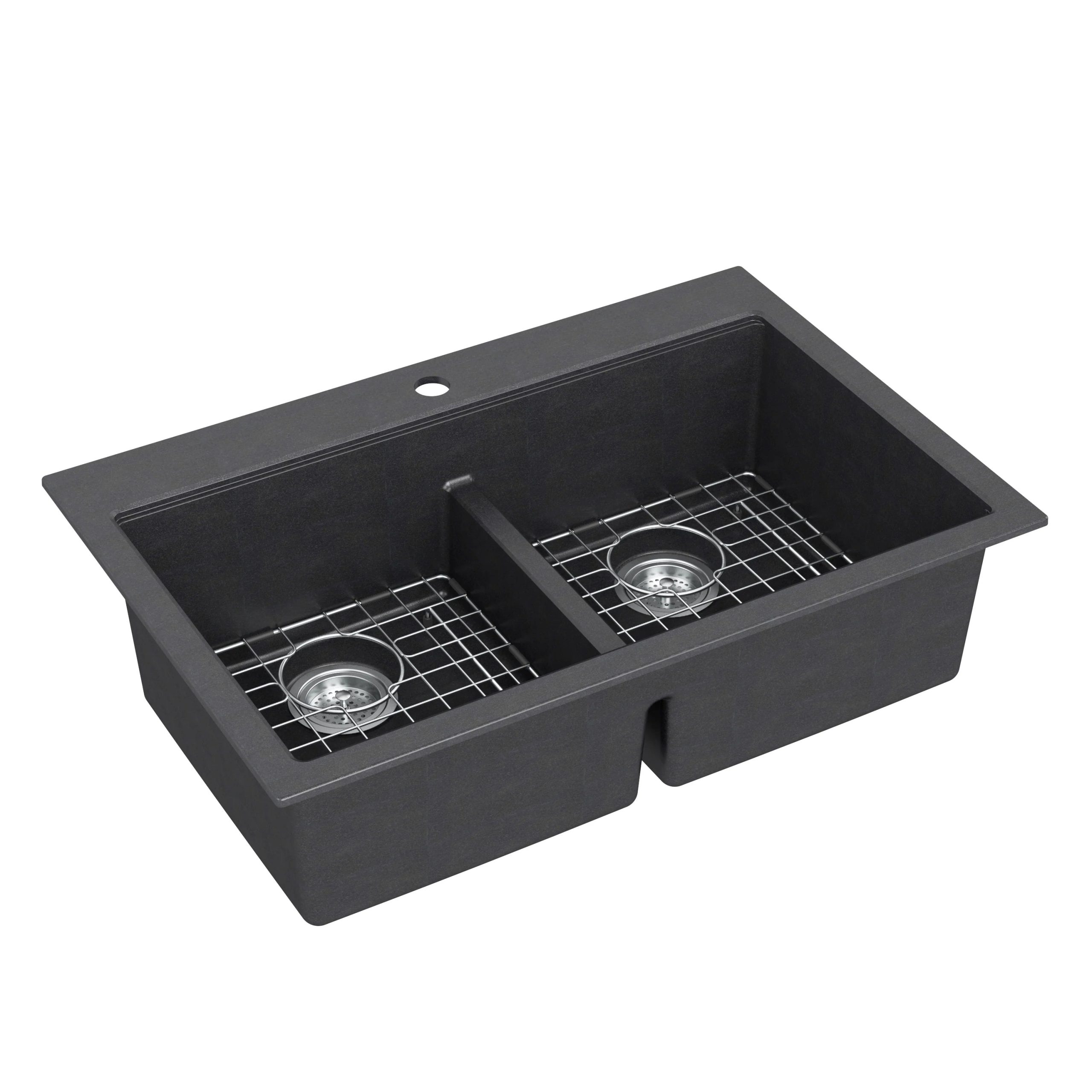 Artika Baycrest 33 in. (84 cm) Double Bowl Kitchen Sink Black - Image 6