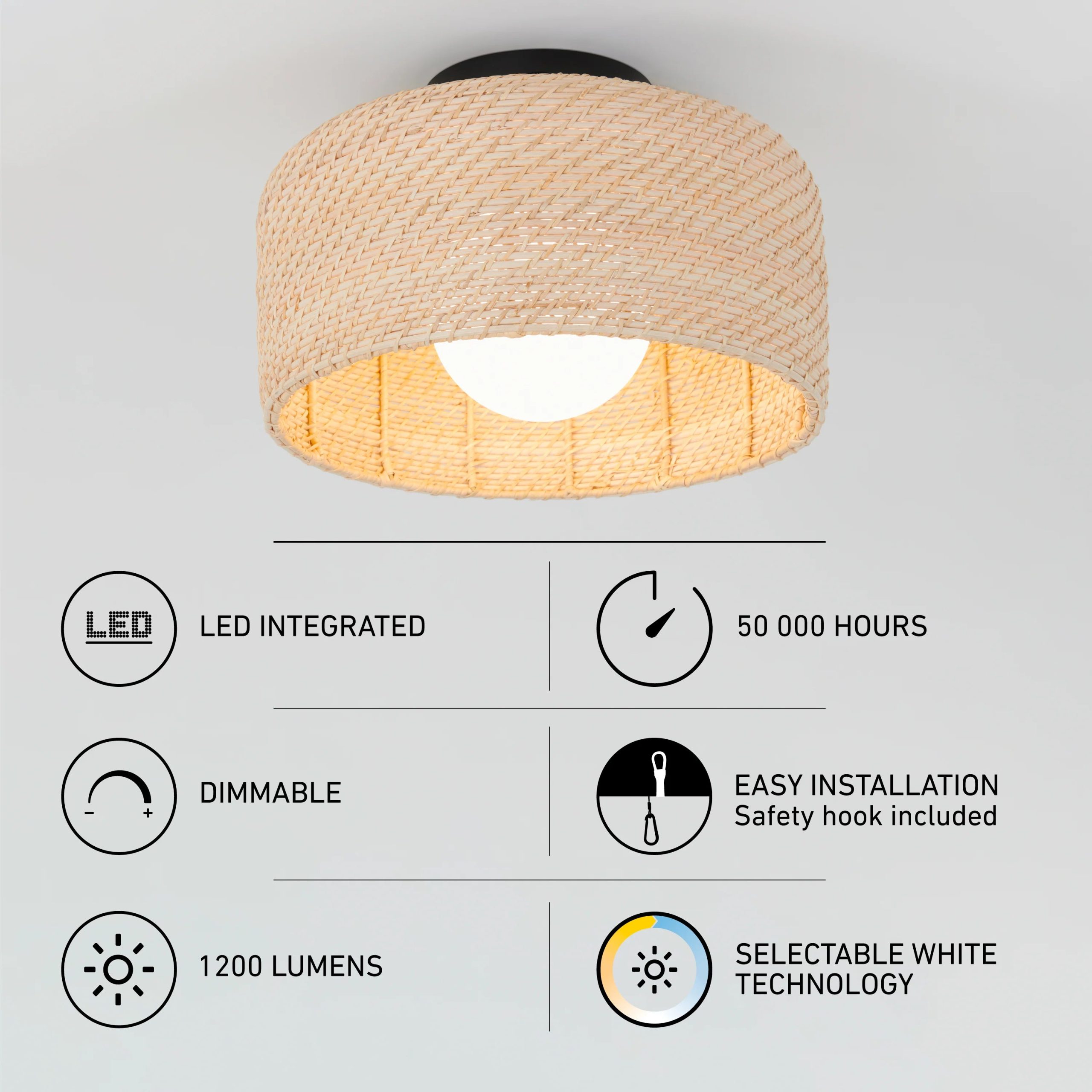 Artika Emiko 15 in. (38 cm) LED Flush Mount Ceiling Light 5 CCT - Image 9
