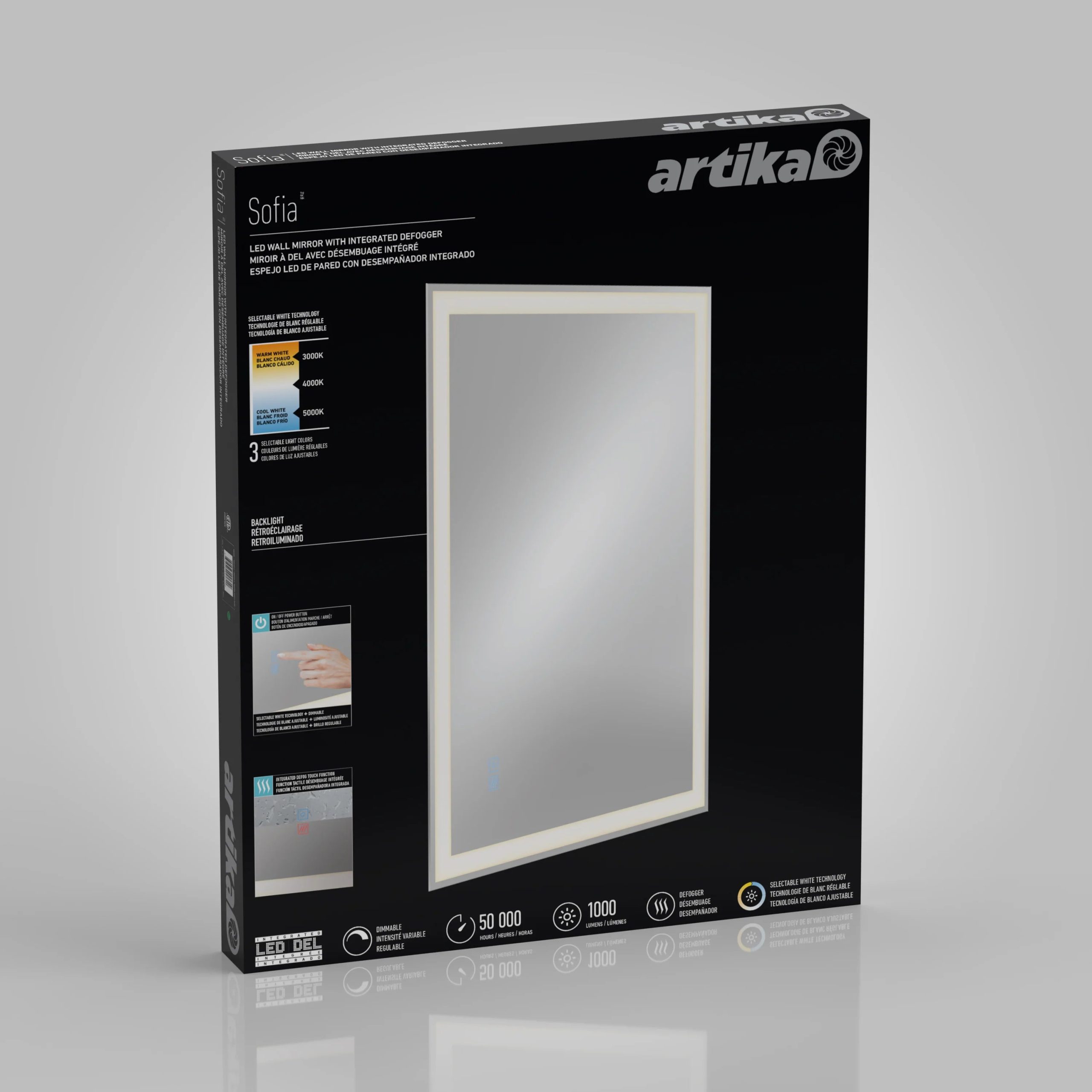 Artika Sofia 24 in. x 32 in. (61 x 81 cm) 3 CCT Anti-Fog LED Bathroom Mirror - Image 13