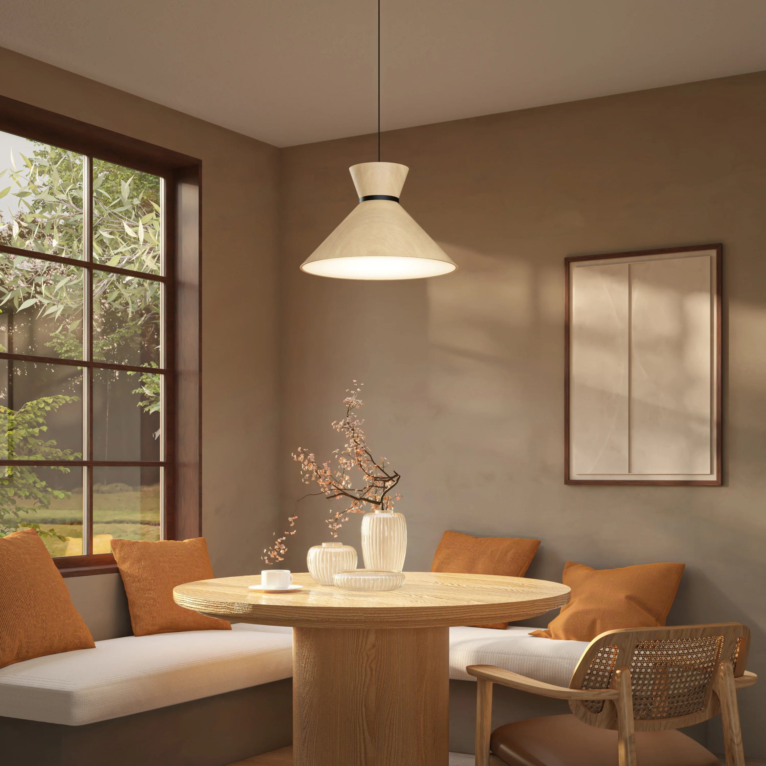 Artika Inoa LED pendant light 5 CCT black and wood - Image 12